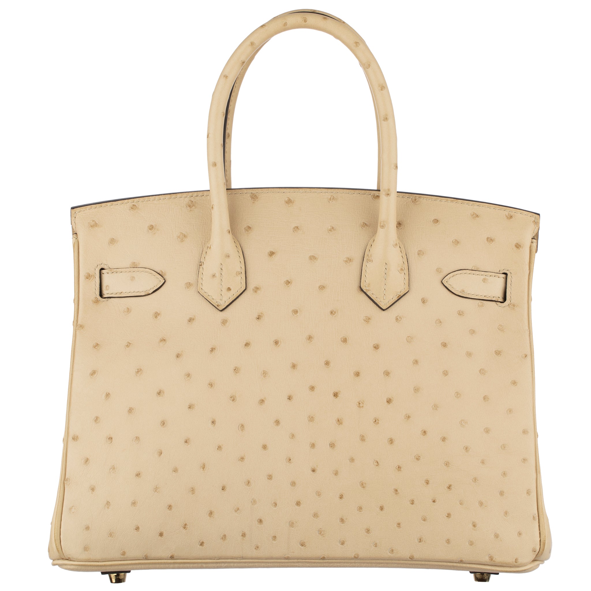 HERMES 30CM BIRKIN PARCHEMIN OSTRICH LEATHER GOLD HARDWARE - On Repeat