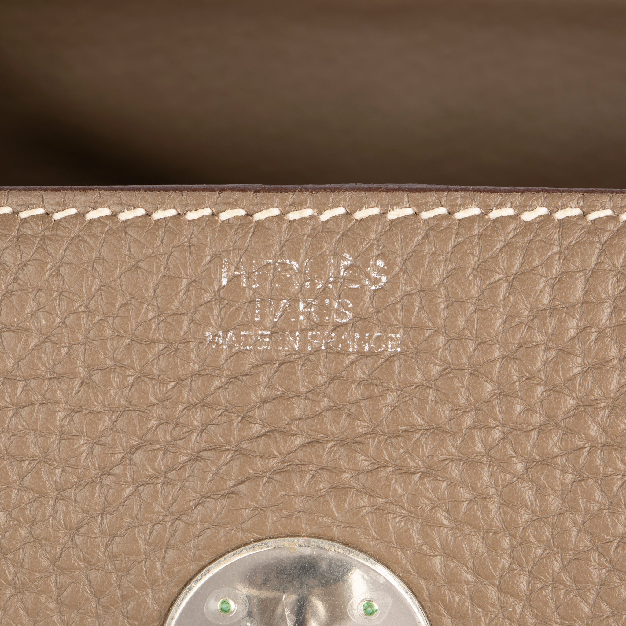 HERMES LINDY 30CM ETOUPE CLEMENCE LEATHER PALLADIUM HARDWARE - On Repeat