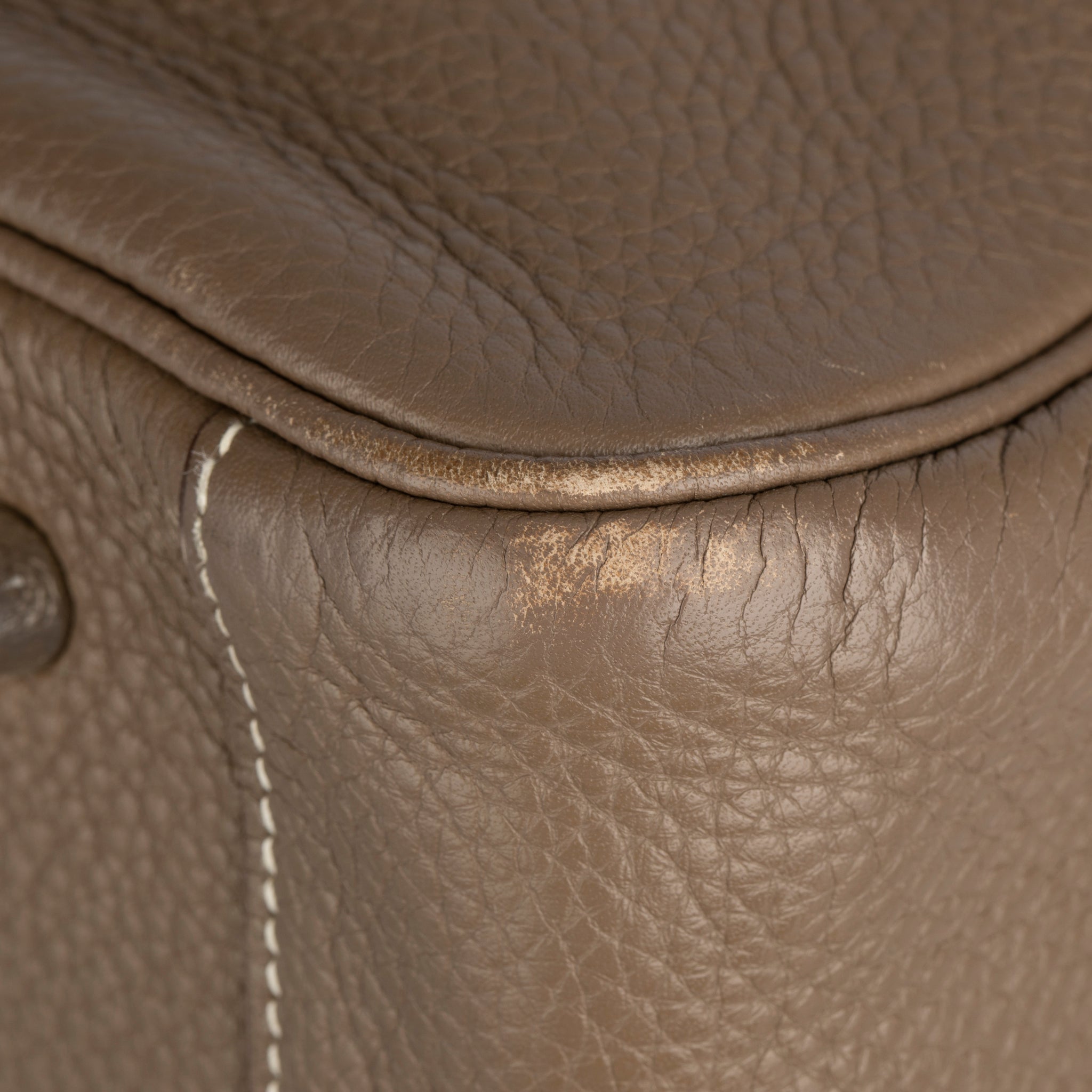 HERMES LINDY 30CM ETOUPE CLEMENCE LEATHER PALLADIUM HARDWARE - On Repeat