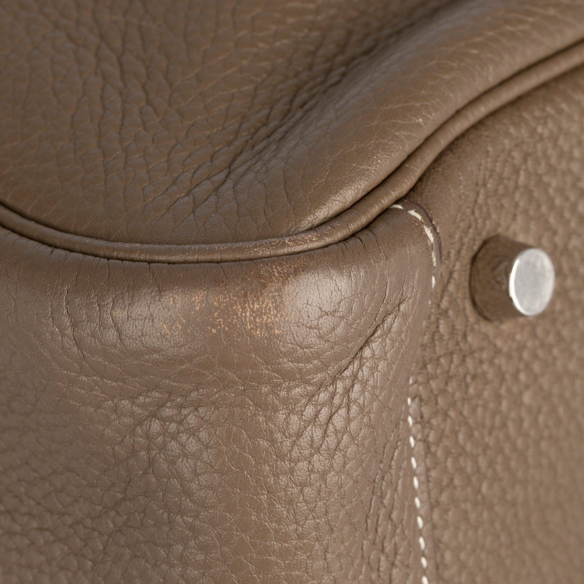 HERMES LINDY 30CM ETOUPE CLEMENCE LEATHER PALLADIUM HARDWARE - On Repeat