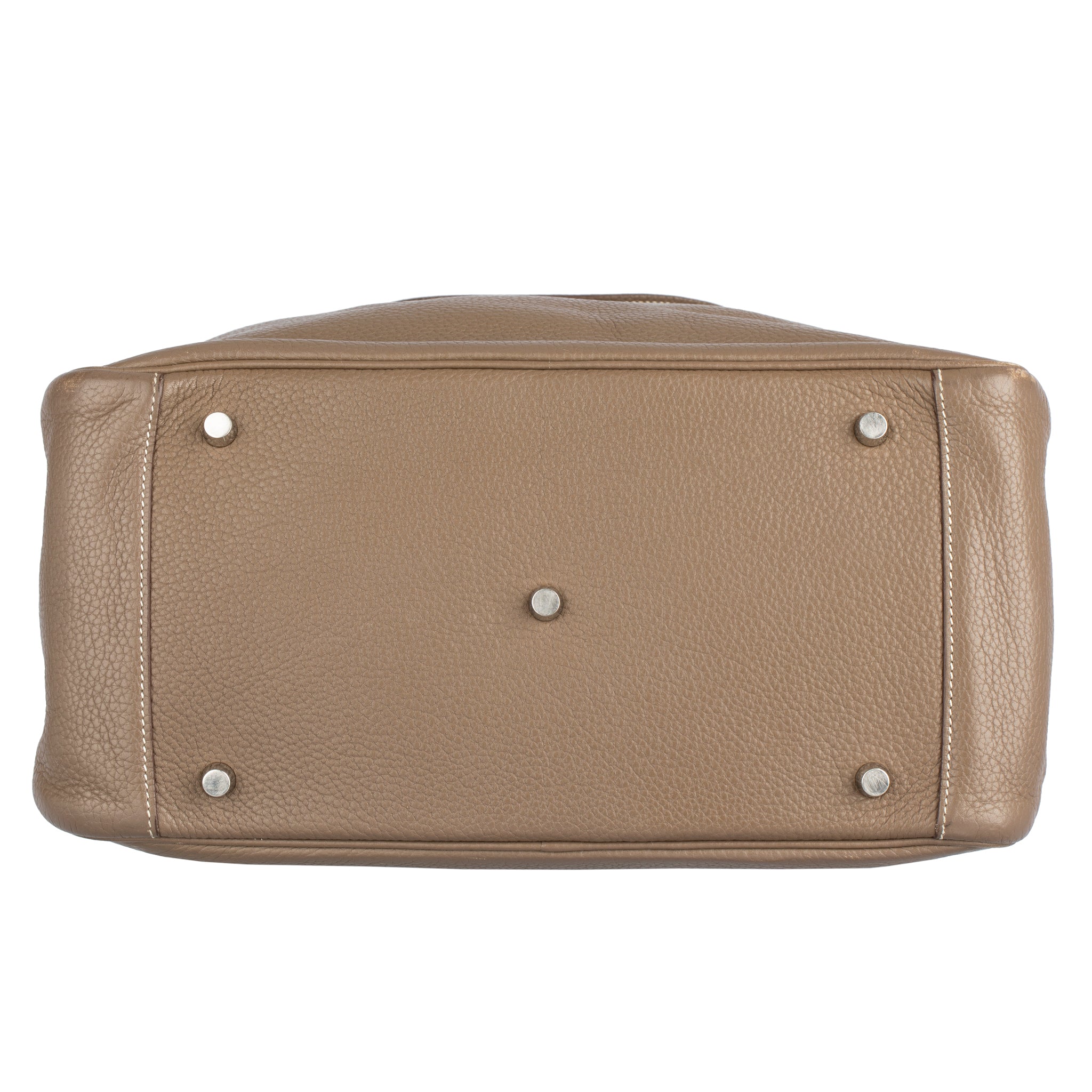 HERMES LINDY 30CM ETOUPE CLEMENCE LEATHER PALLADIUM HARDWARE - On Repeat