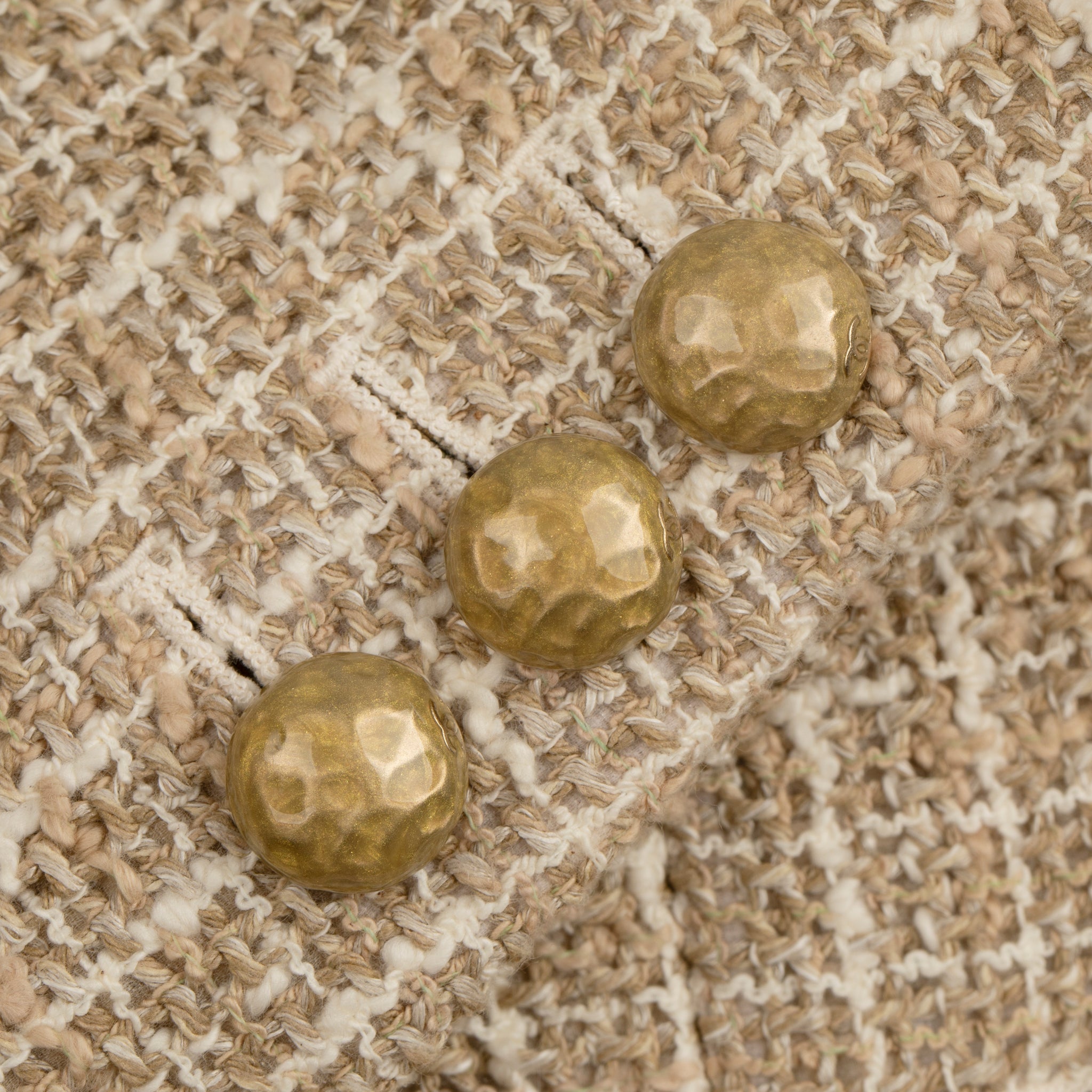 CHANEL BEIGE TWEED JACKET WITH MANDARIN COLLAR 36 FR - On Repeat