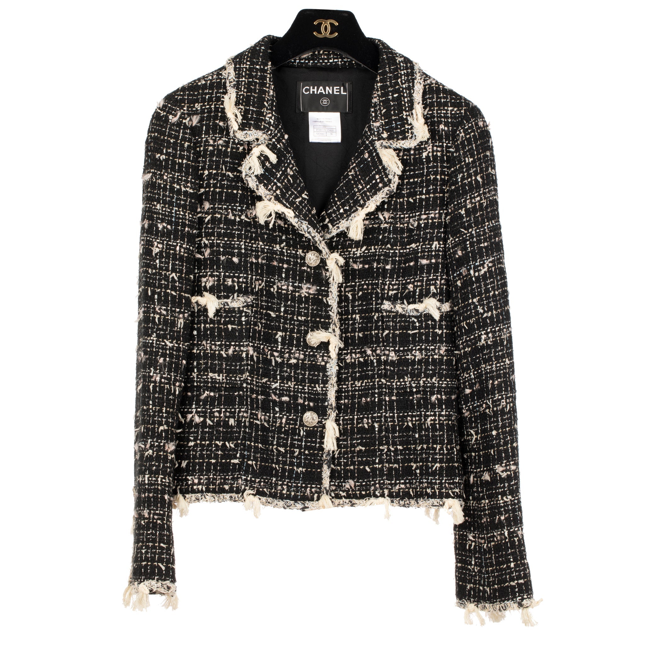 Chanel Black & Ivory Tweed Jacket 38 Fr - On Repeat