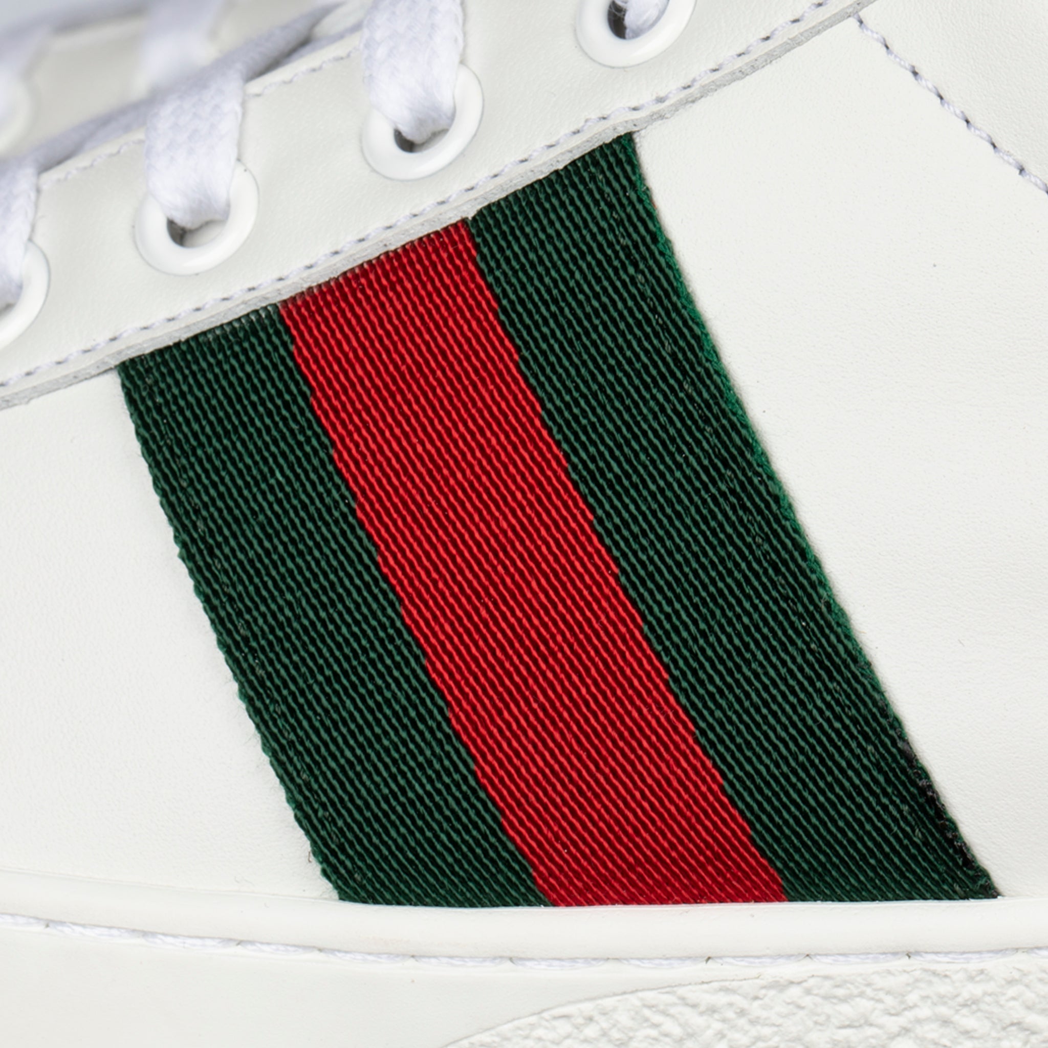 GUCCI ACE SNEAKER WHITE GREEN & RED STRIPE 38 IT - On Repeat