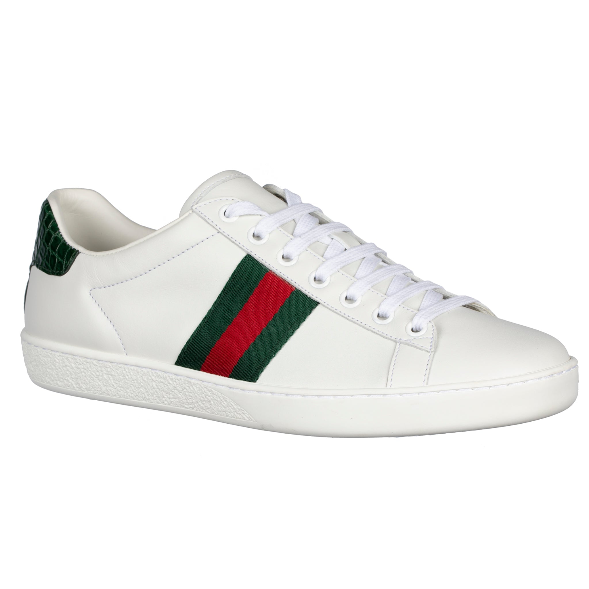 GUCCI ACE SNEAKER WHITE GREEN & RED STRIPE 38 IT - On Repeat
