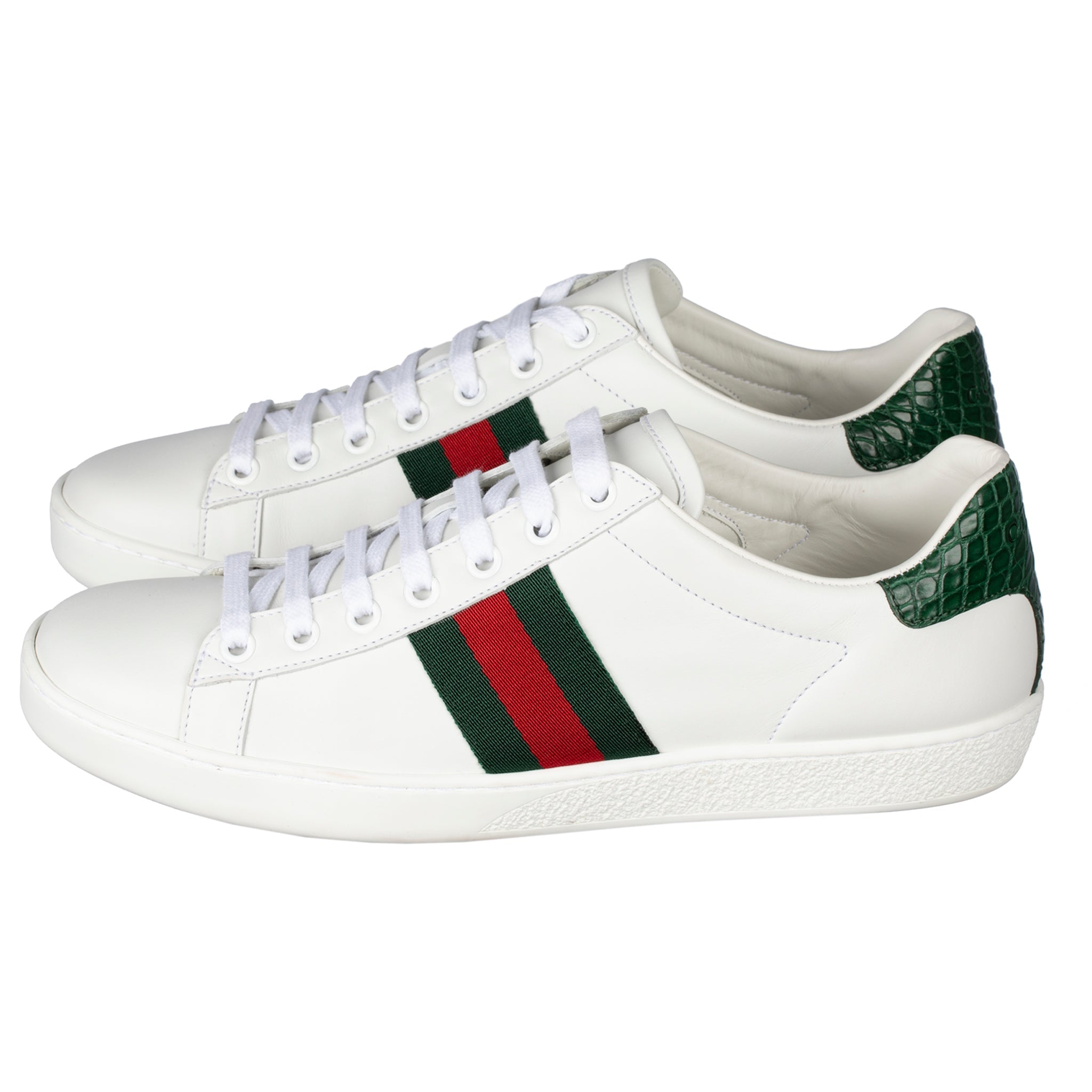 GUCCI ACE SNEAKER WHITE GREEN & RED STRIPE 38 IT - On Repeat