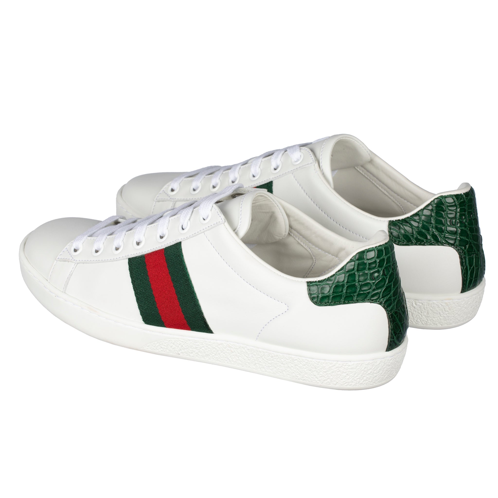 GUCCI ACE SNEAKER WHITE GREEN & RED STRIPE 38 IT - On Repeat