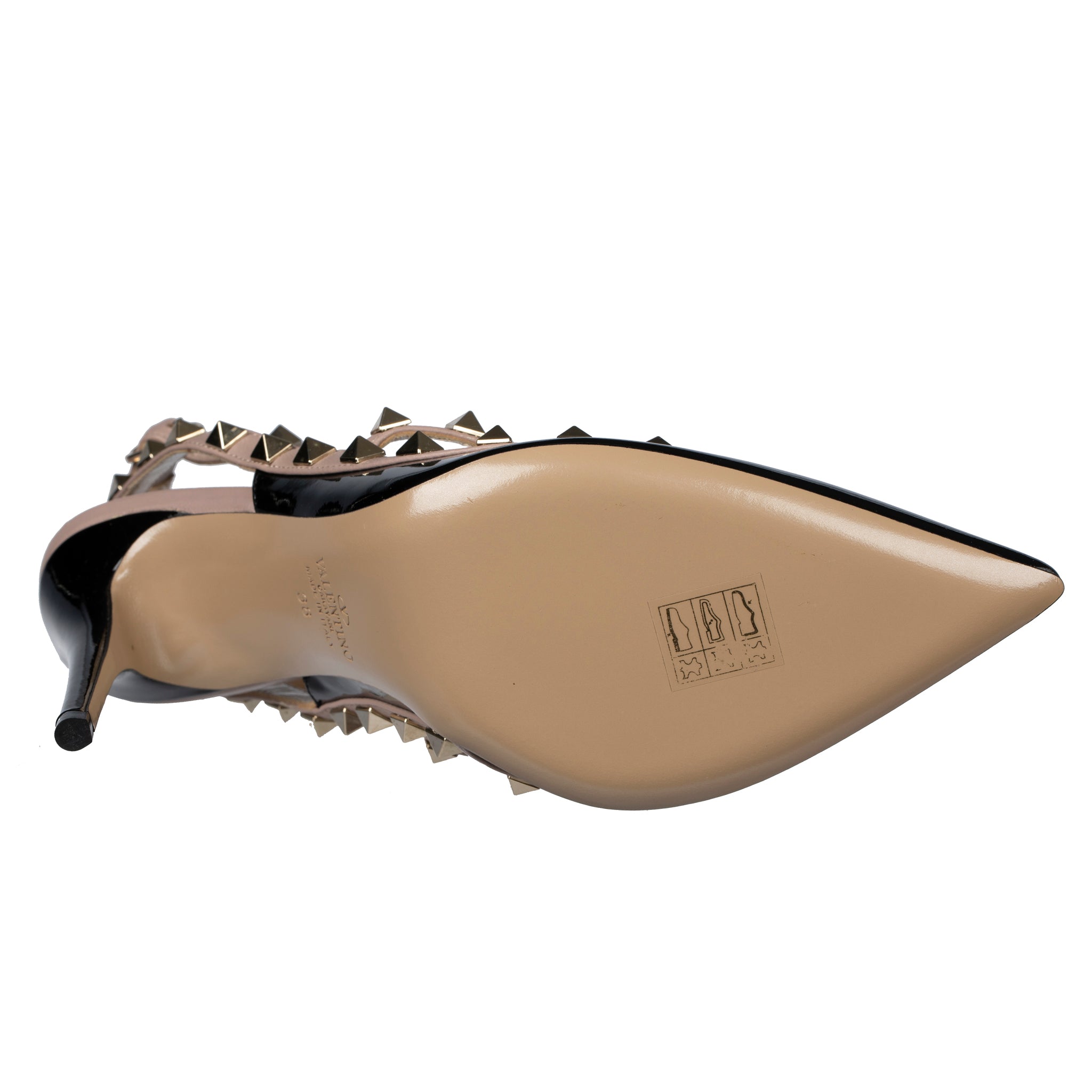 VALENTINO ROCK STUD ANKLE STRAP PUMPS BLACK 38 IT - On Repeat