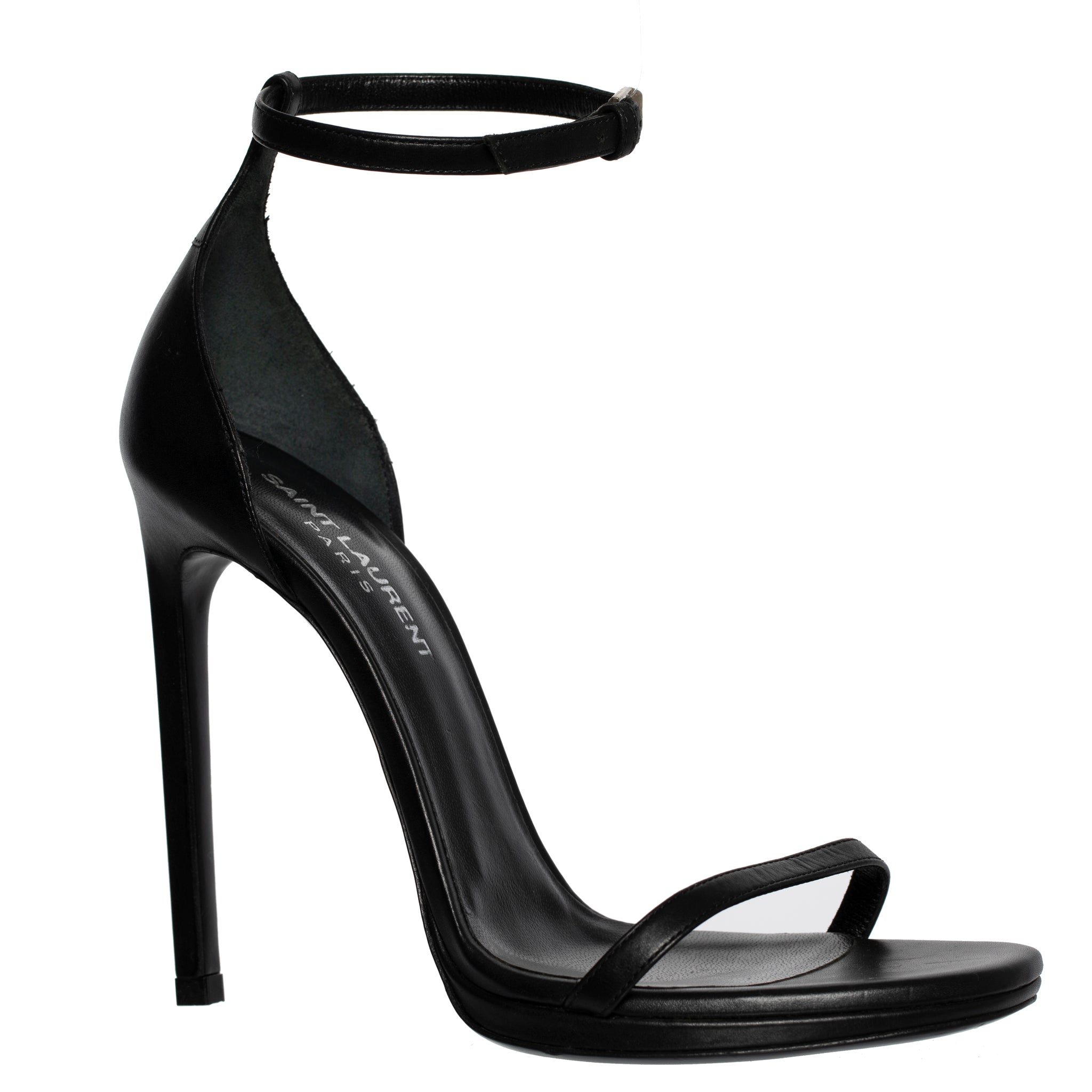 SAINT LAURENT OPEN TOE PUMPS BLACK LEATHER 38 FR - On Repeat