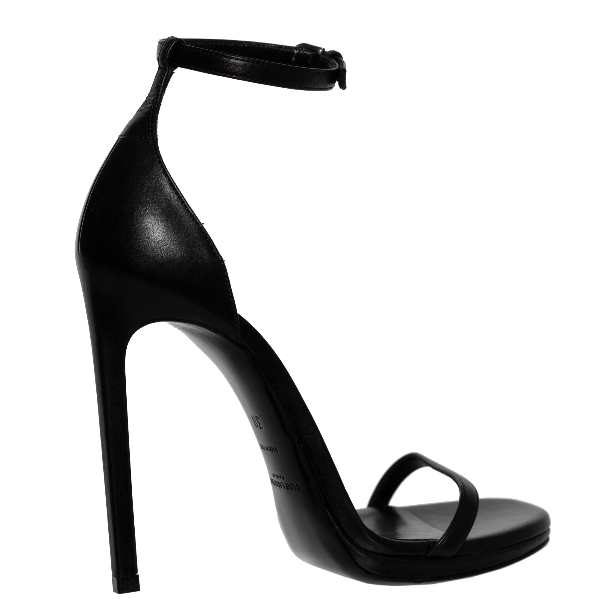 SAINT LAURENT OPEN TOE PUMPS BLACK LEATHER 38 FR - On Repeat