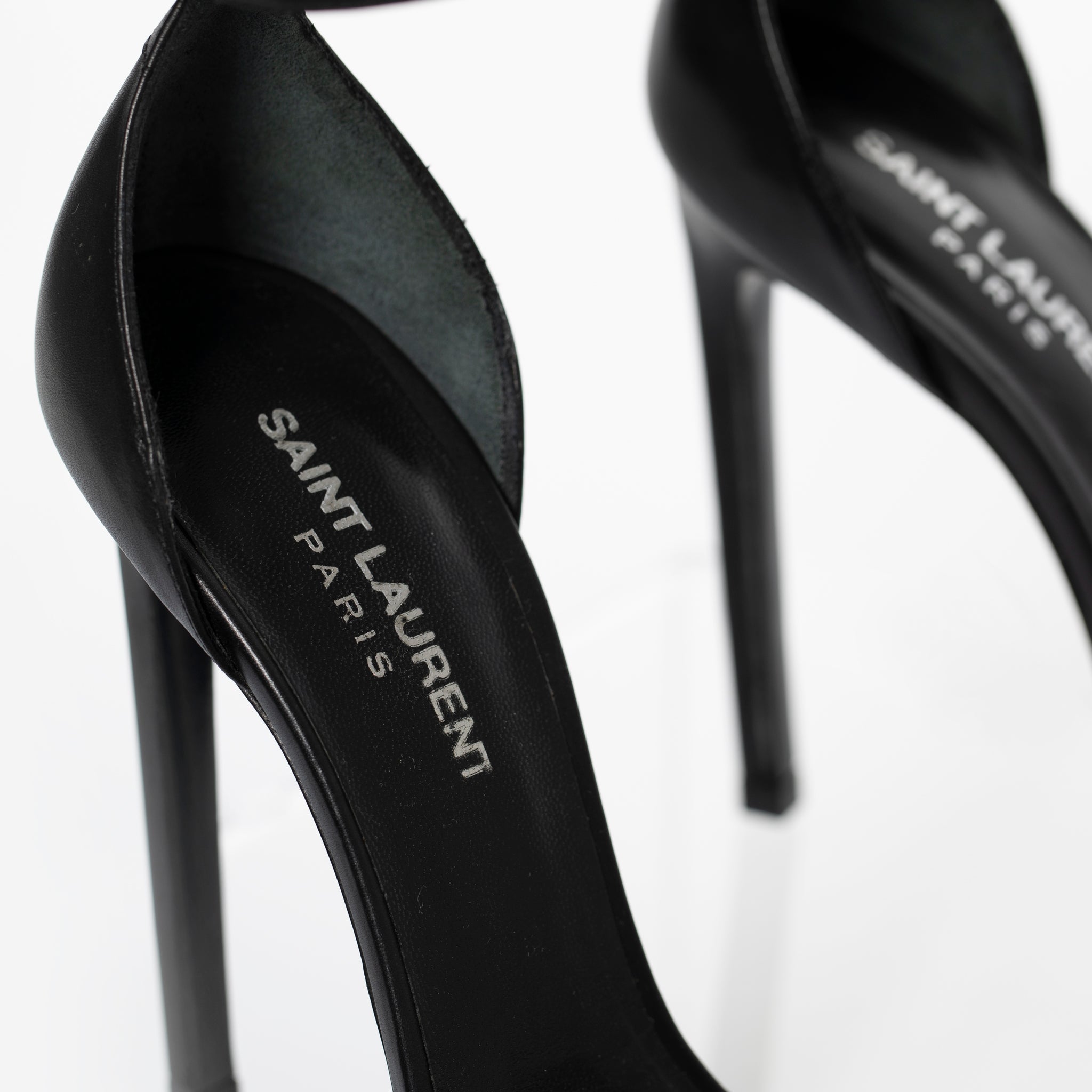 SAINT LAURENT OPEN TOE PUMPS BLACK LEATHER 38 FR - On Repeat