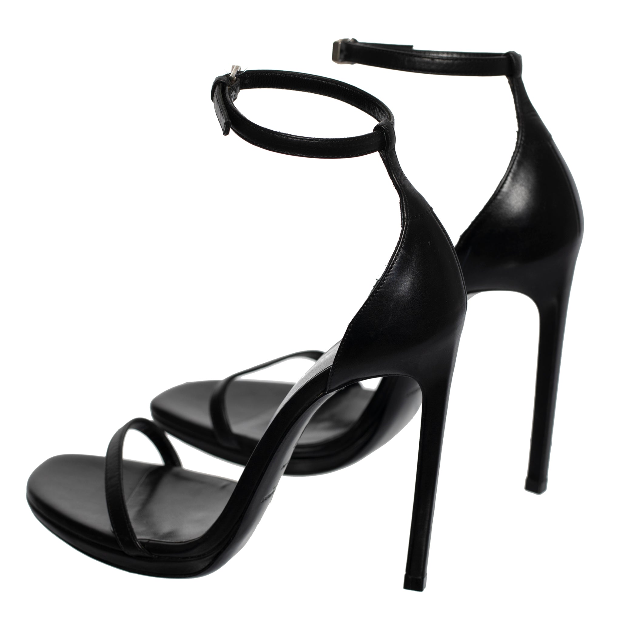 SAINT LAURENT OPEN TOE PUMPS BLACK LEATHER 38 FR - On Repeat