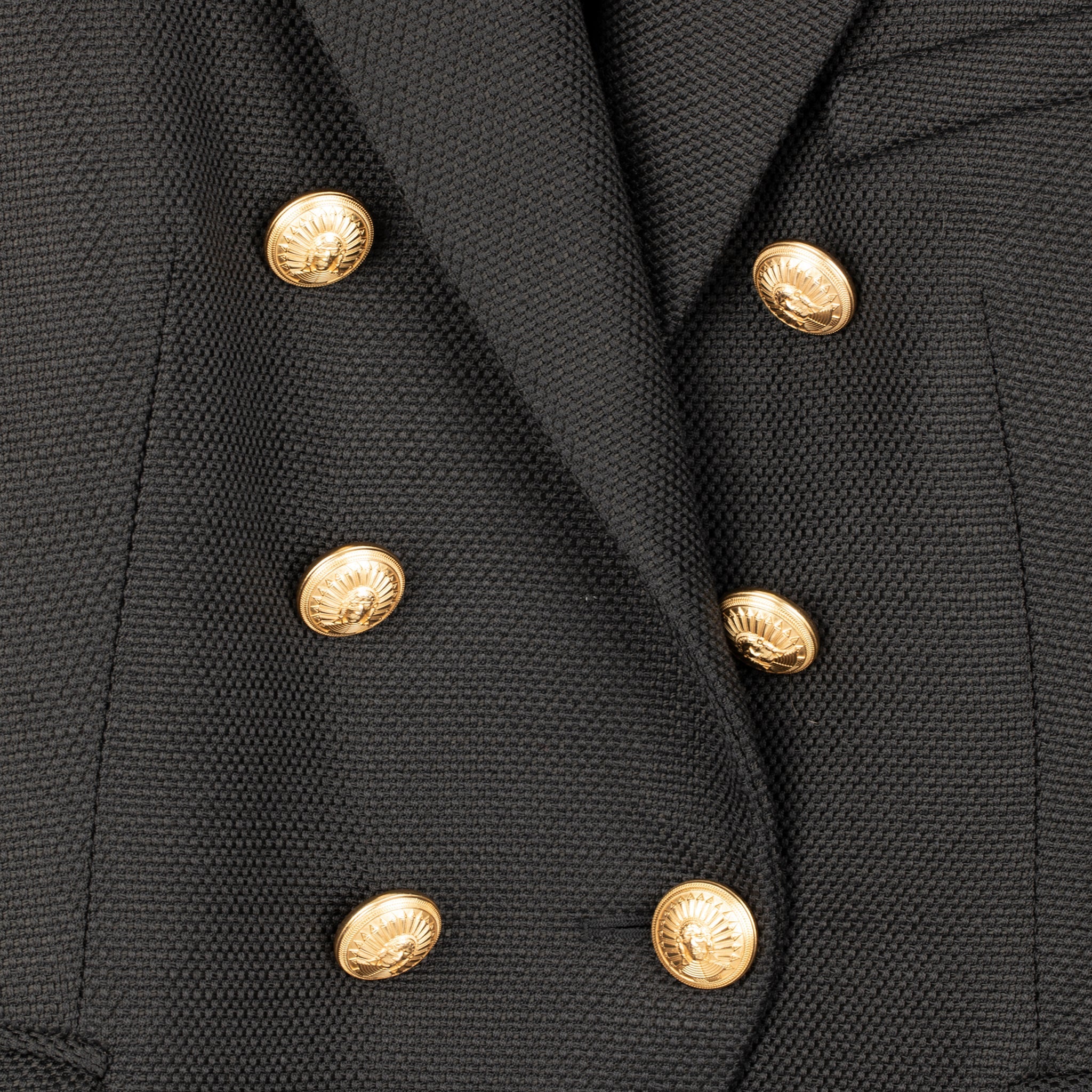 Balmain Womens Six Button Blazer Black 40 Fr - On Repeat