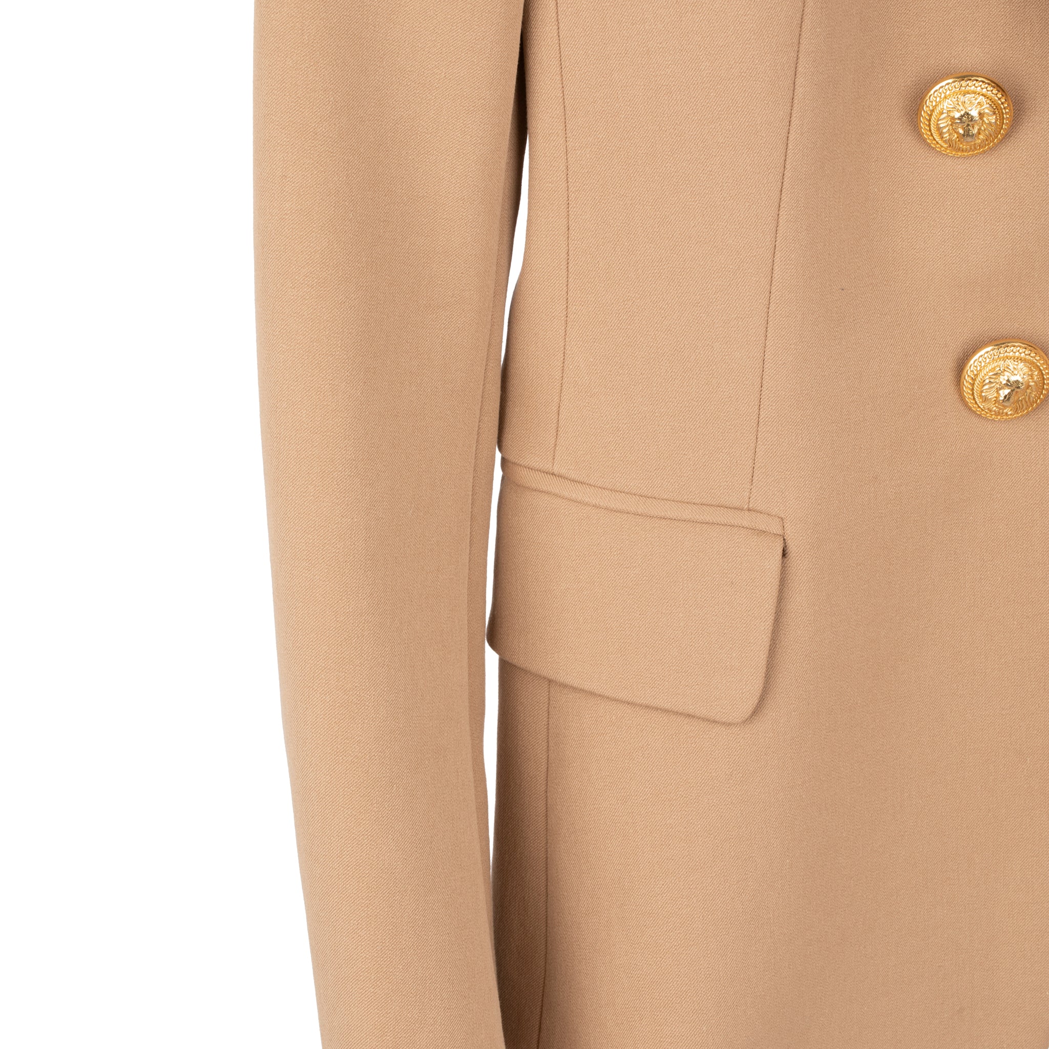 Balmain Womens Six Button Blazer Camel 40 Fr - On Repeat