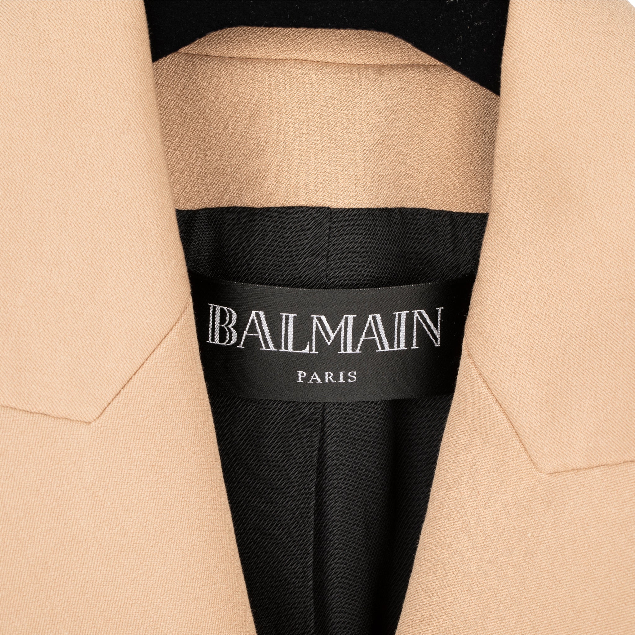 Balmain Womens Six Button Blazer Camel 40 Fr - On Repeat