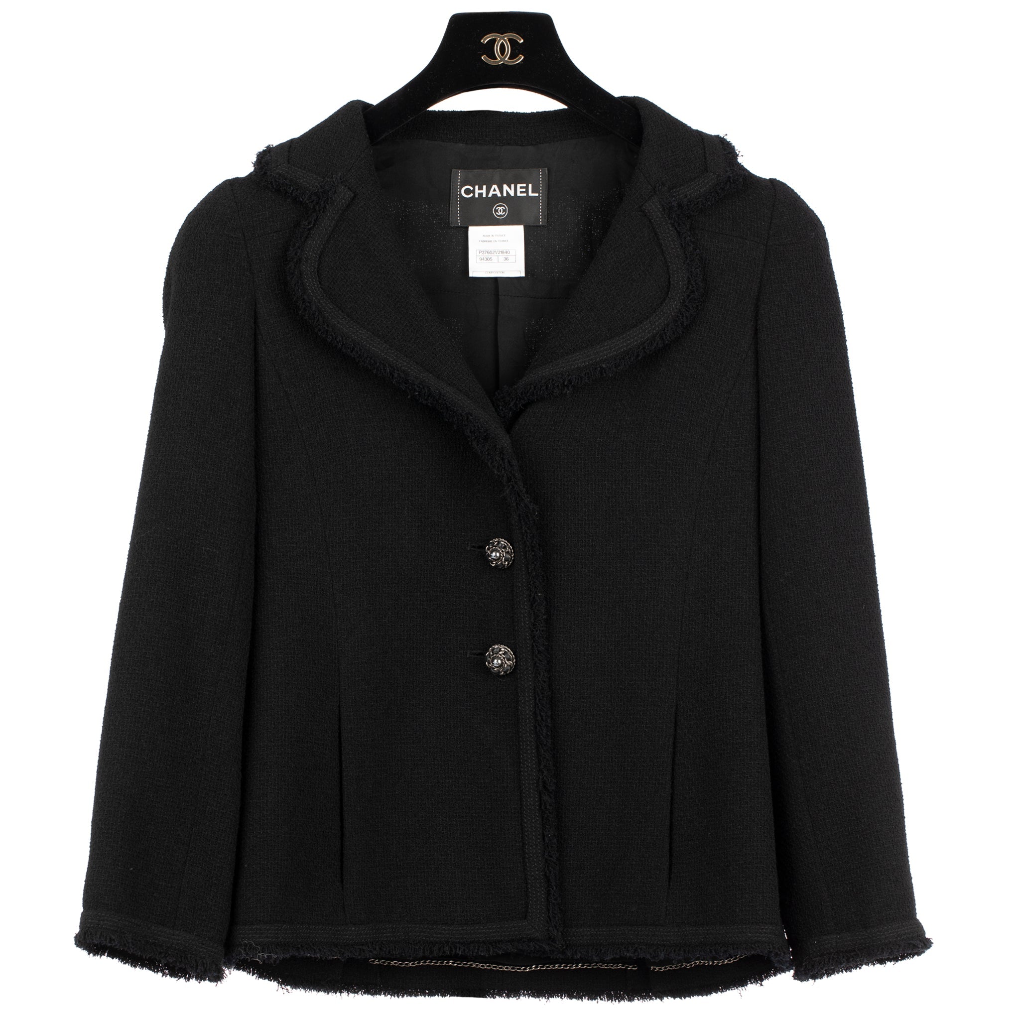 Chanel Black Jacket With Ruthenium Buttons 36 Fr - On Repeat