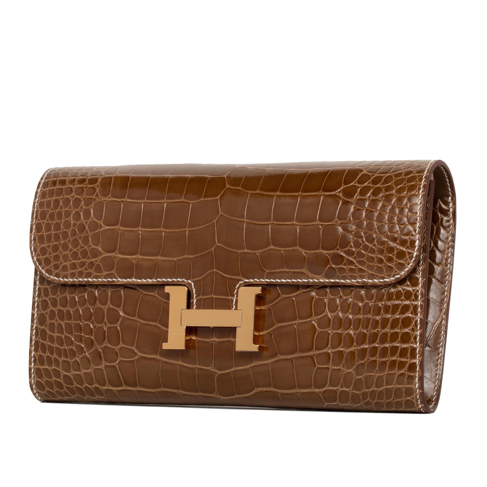 HERMES CONSTANCE WALLET FICELLE ALLIGATOR GOLD HARDWARE - On Repeat