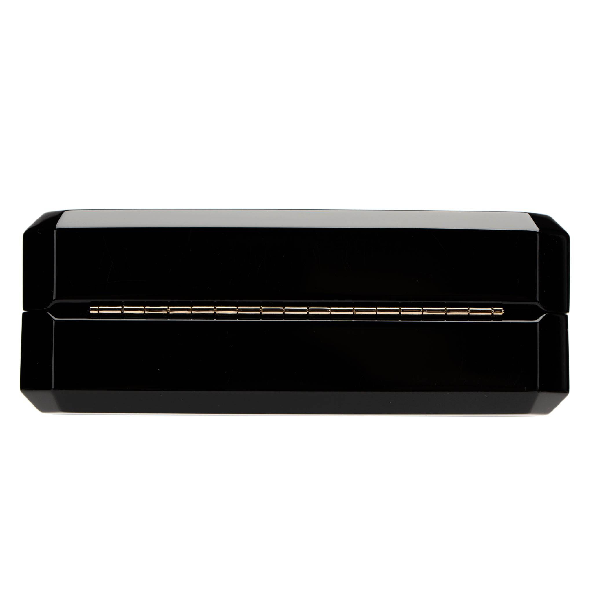 CHANEL MINAUDIÈRE LIMITED EDITION LUCITE PERFUME BOTTLE BLACK, GOLD GLITTER & PEARLS GOLD HARDWARE - On Repeat