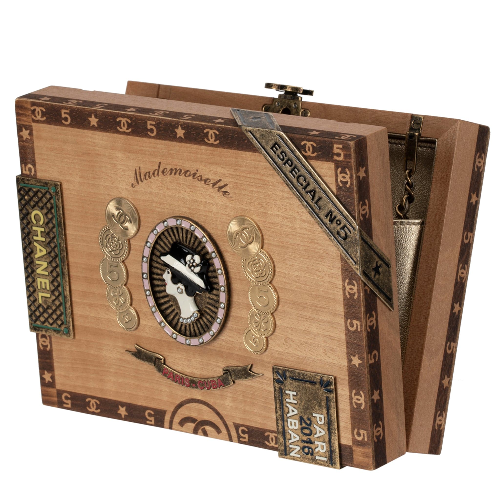 CHANEL MINAUDIÈRE LIMITED EDITION HAVANA BY THE NIGHT COCO CUBAN CIGAR CASE AGED GOLD HARDWARE - On Repeat