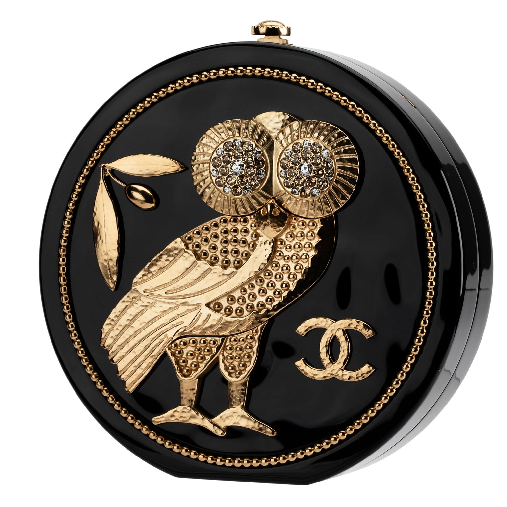 CHANEL MINAUDIÈRE LIMITED EDITION BLACK PLEXIGLASS & GOLD OWL GOLD-TONE HARDWARE - On Repeat