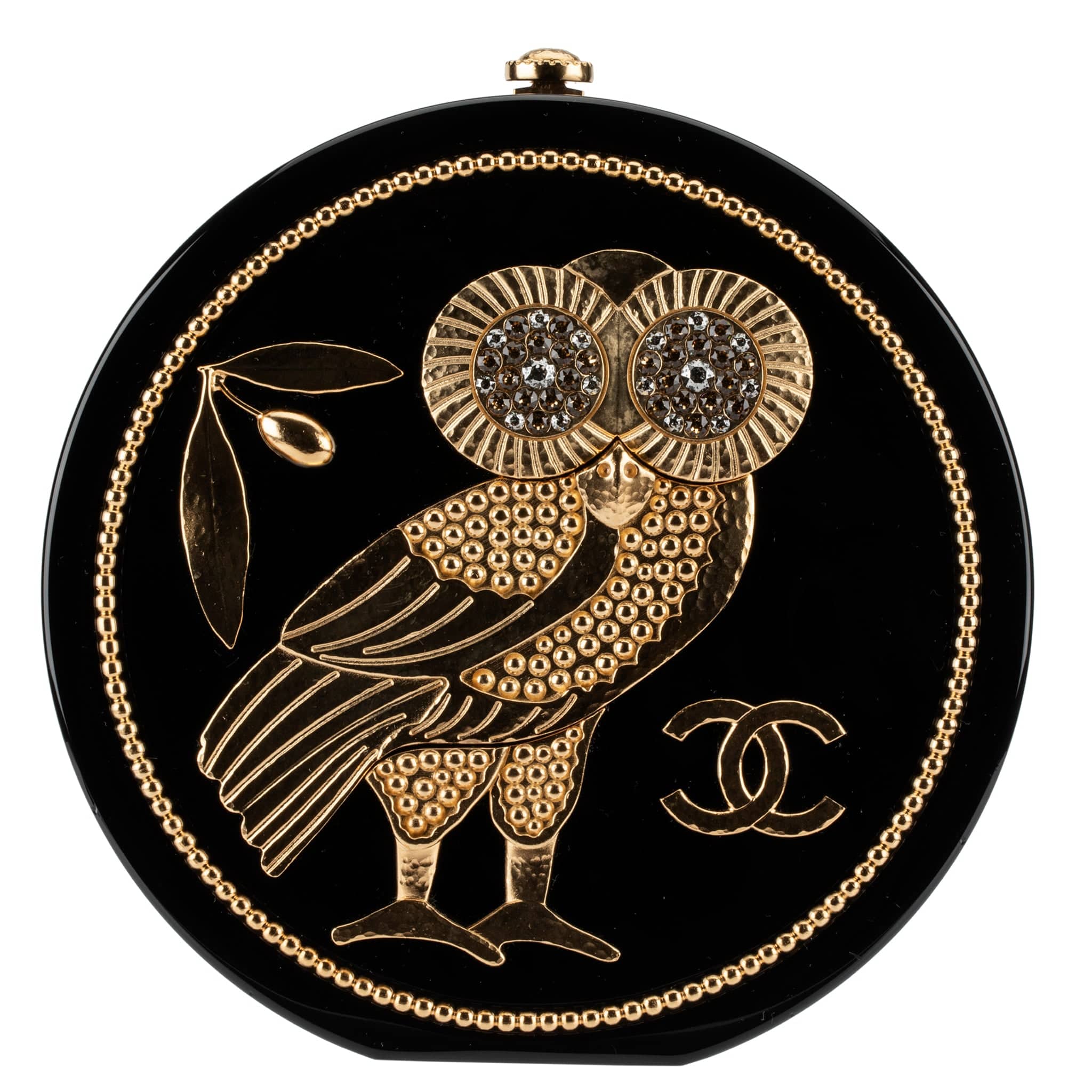 CHANEL MINAUDIÈRE LIMITED EDITION BLACK PLEXIGLASS & GOLD OWL GOLD-TONE HARDWARE - On Repeat