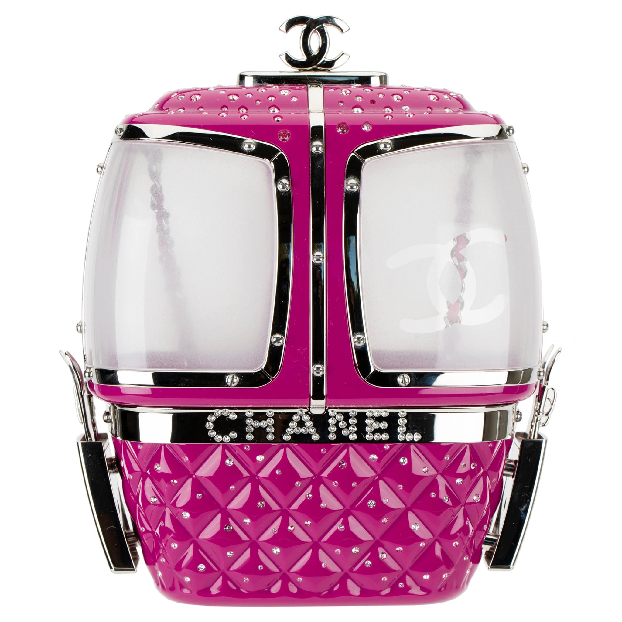 CHANEL MINAUDIÈRE LIMITED EDITION FUCHSIA SNOW GONDOLA SILVER-TONE HARDWARE - On Repeat
