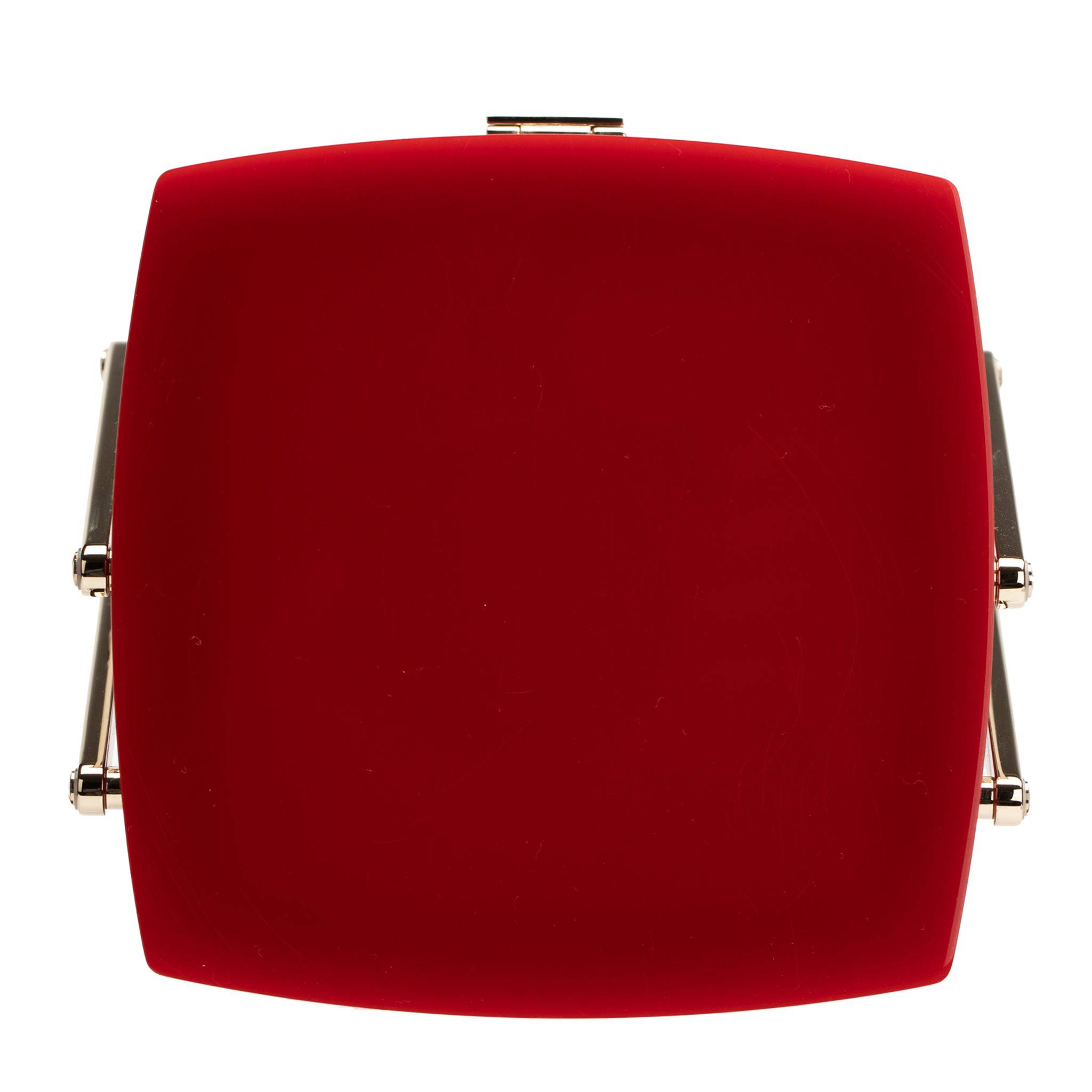 CHANEL MINAUDIÈRE LIMITED EDITION RED LUCITE VANITY CASE WITH MIRROR GOLD-TONE HARDWARE - On Repeat