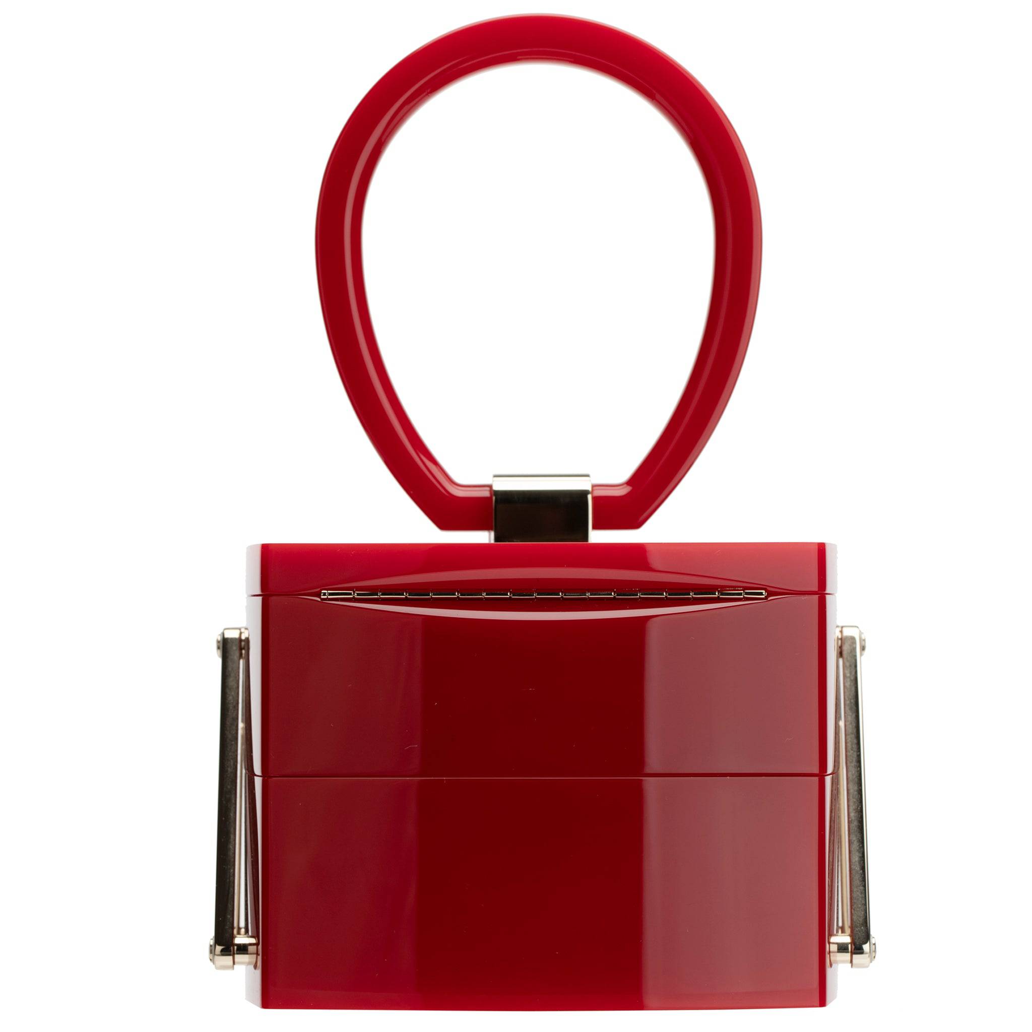 CHANEL MINAUDIÈRE LIMITED EDITION RED LUCITE VANITY CASE WITH MIRROR GOLD-TONE HARDWARE - On Repeat