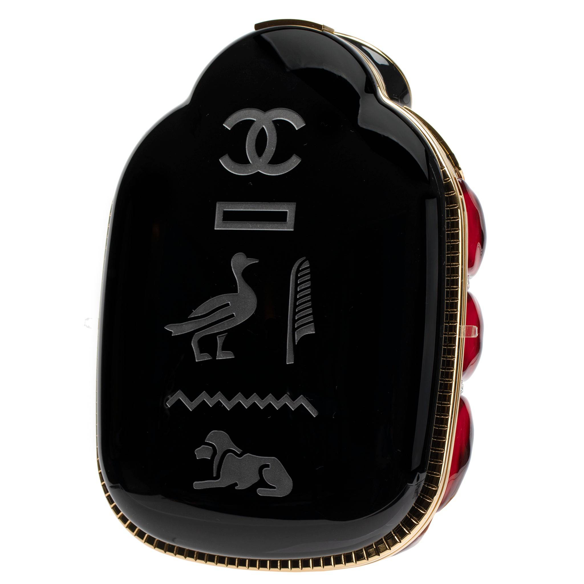 CHANEL MINAUDIÈRE LIMITED EDITION PLEXIGLASS EGYPTIAN SCARAB GOLD-TONE HARDWARE - On Repeat