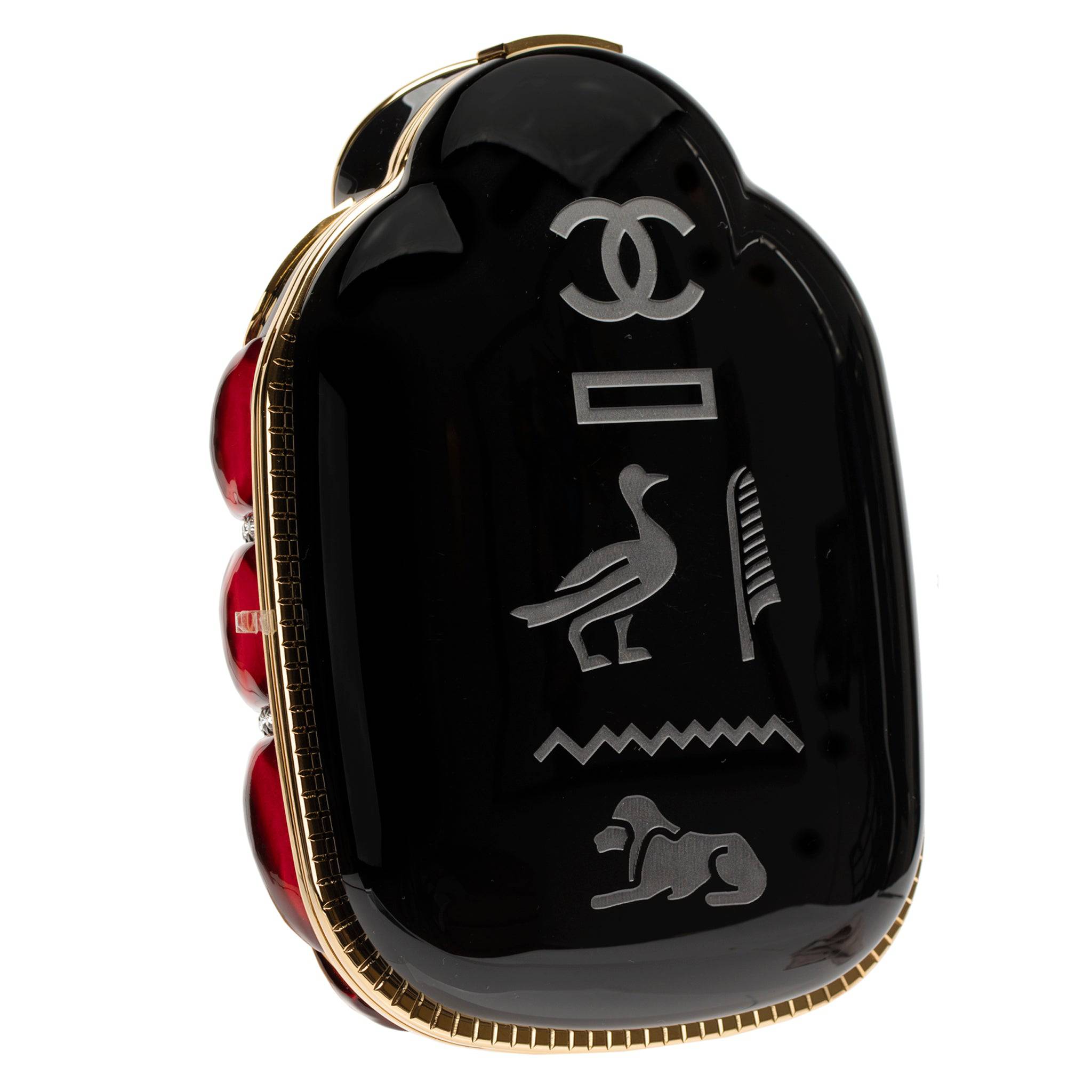 CHANEL MINAUDIÈRE LIMITED EDITION PLEXIGLASS EGYPTIAN SCARAB GOLD-TONE HARDWARE - On Repeat