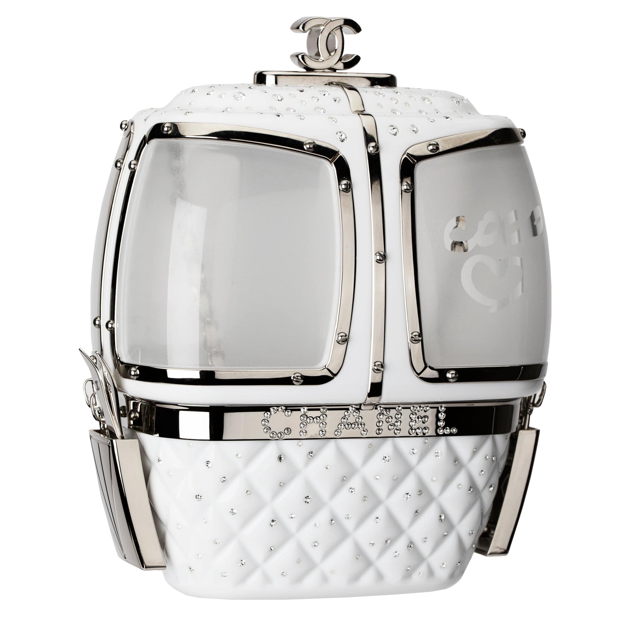 CHANEL MINAUDIÈRE LIMITED EDITION WHITE SNOW GONDOLA SILVER-TONE HARDWARE - On Repeat