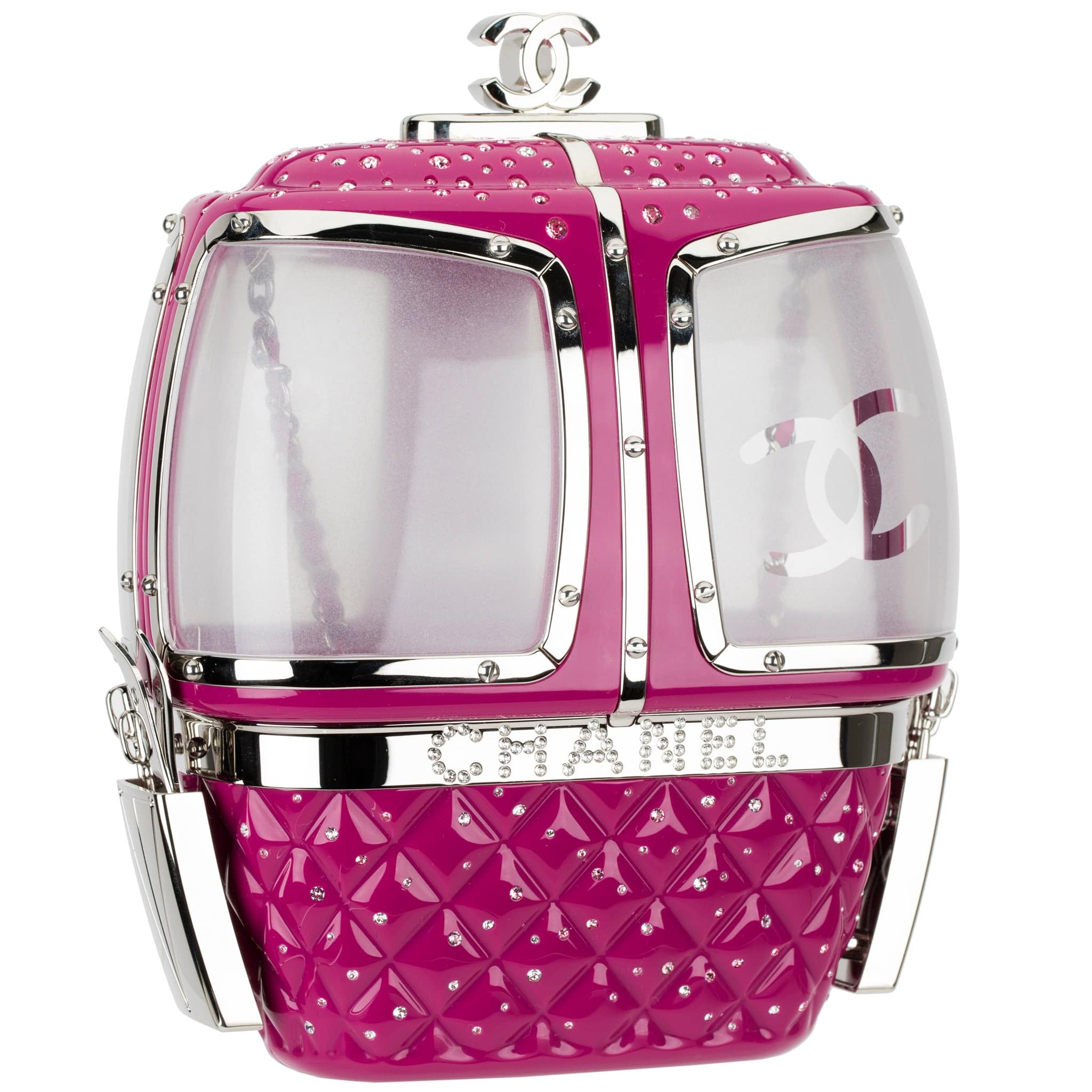CHANEL MINAUDIÈRE LIMITED EDITION FUCHSIA SNOW GONDOLA SILVER-TONE HARDWARE - On Repeat