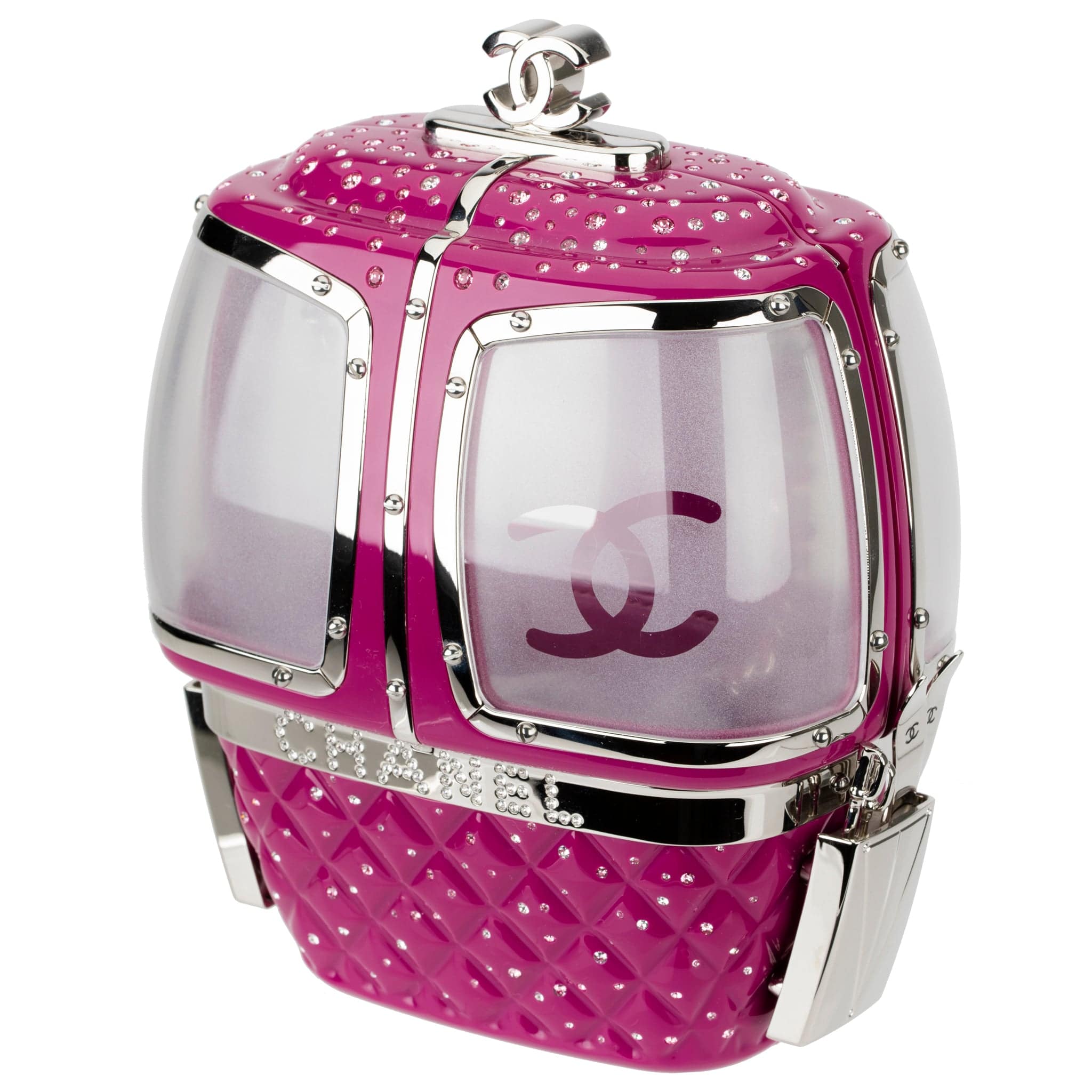 CHANEL MINAUDIÈRE LIMITED EDITION FUCHSIA SNOW GONDOLA SILVER-TONE HARDWARE - On Repeat