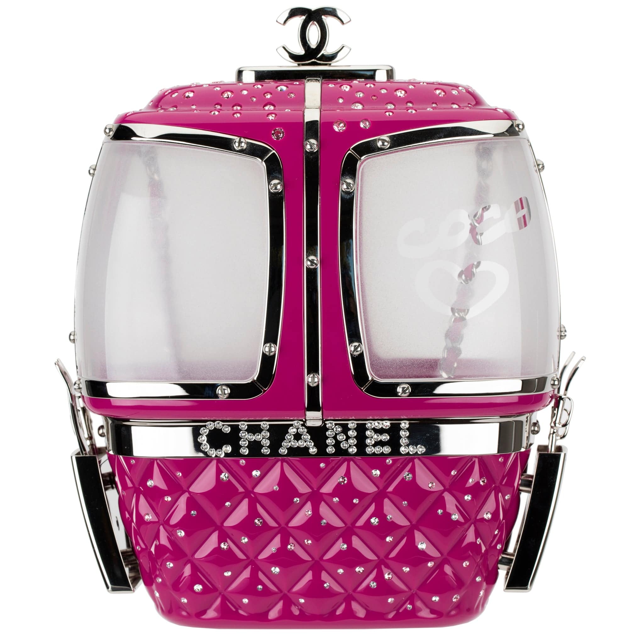 CHANEL MINAUDIÈRE LIMITED EDITION FUCHSIA SNOW GONDOLA SILVER-TONE HARDWARE - On Repeat