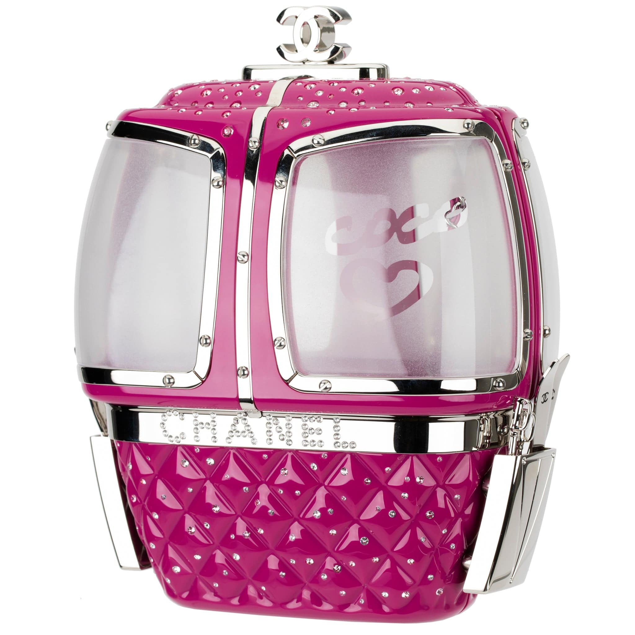 CHANEL MINAUDIÈRE LIMITED EDITION FUCHSIA SNOW GONDOLA SILVER-TONE HARDWARE - On Repeat