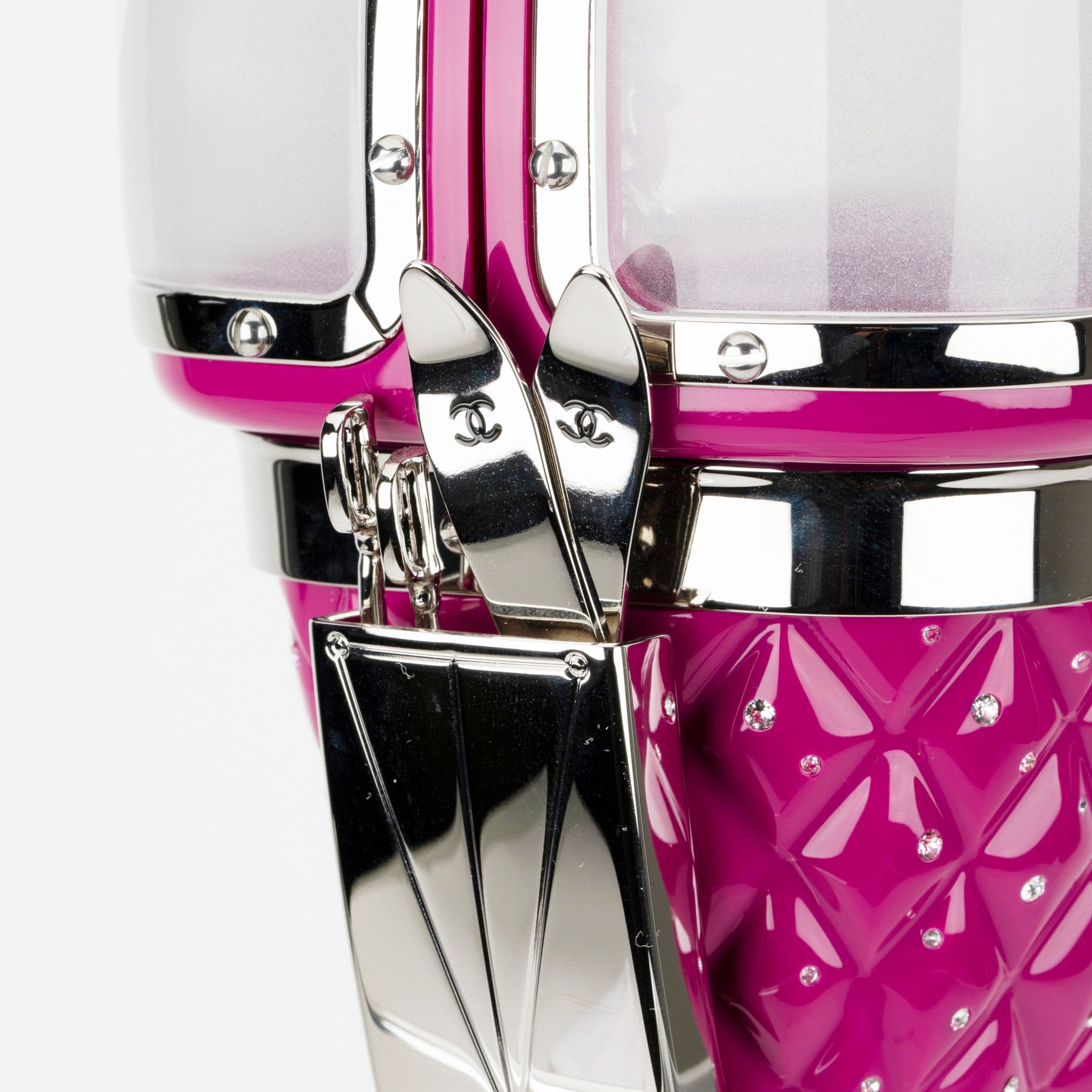 CHANEL MINAUDIÈRE LIMITED EDITION FUCHSIA SNOW GONDOLA SILVER-TONE HARDWARE - On Repeat