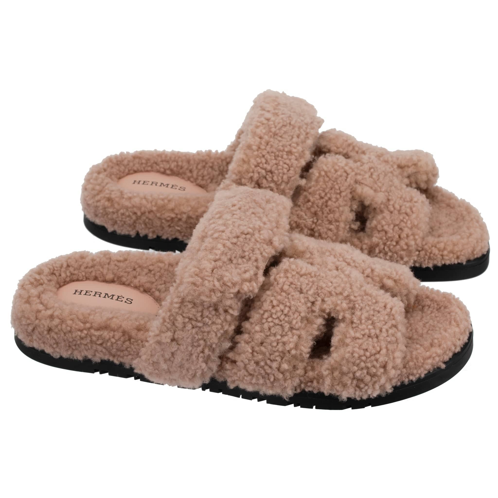 HERMES CHYPRE SANDAL BOIS DE SANTAL SHEARLING PALLADIUM HARDWARE - On Repeat