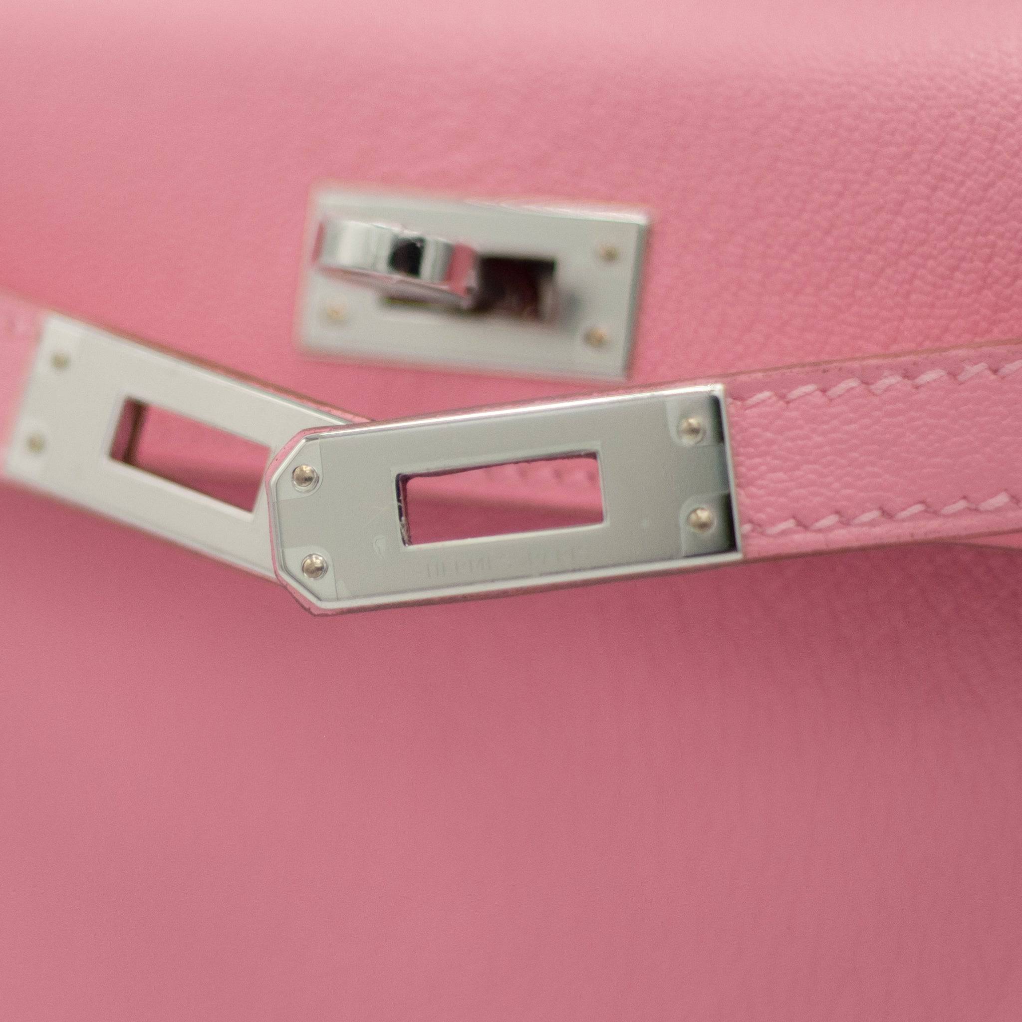HERMES MINI KELLY II ROSE CONFETTI CHEVRE LEATHER PALLADIUM HARDWARE - On Repeat