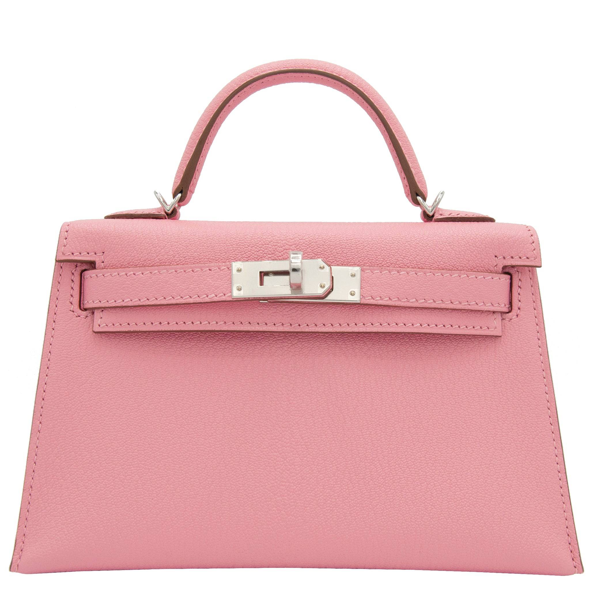 HERMES MINI KELLY II ROSE CONFETTI CHEVRE LEATHER PALLADIUM HARDWARE - On Repeat