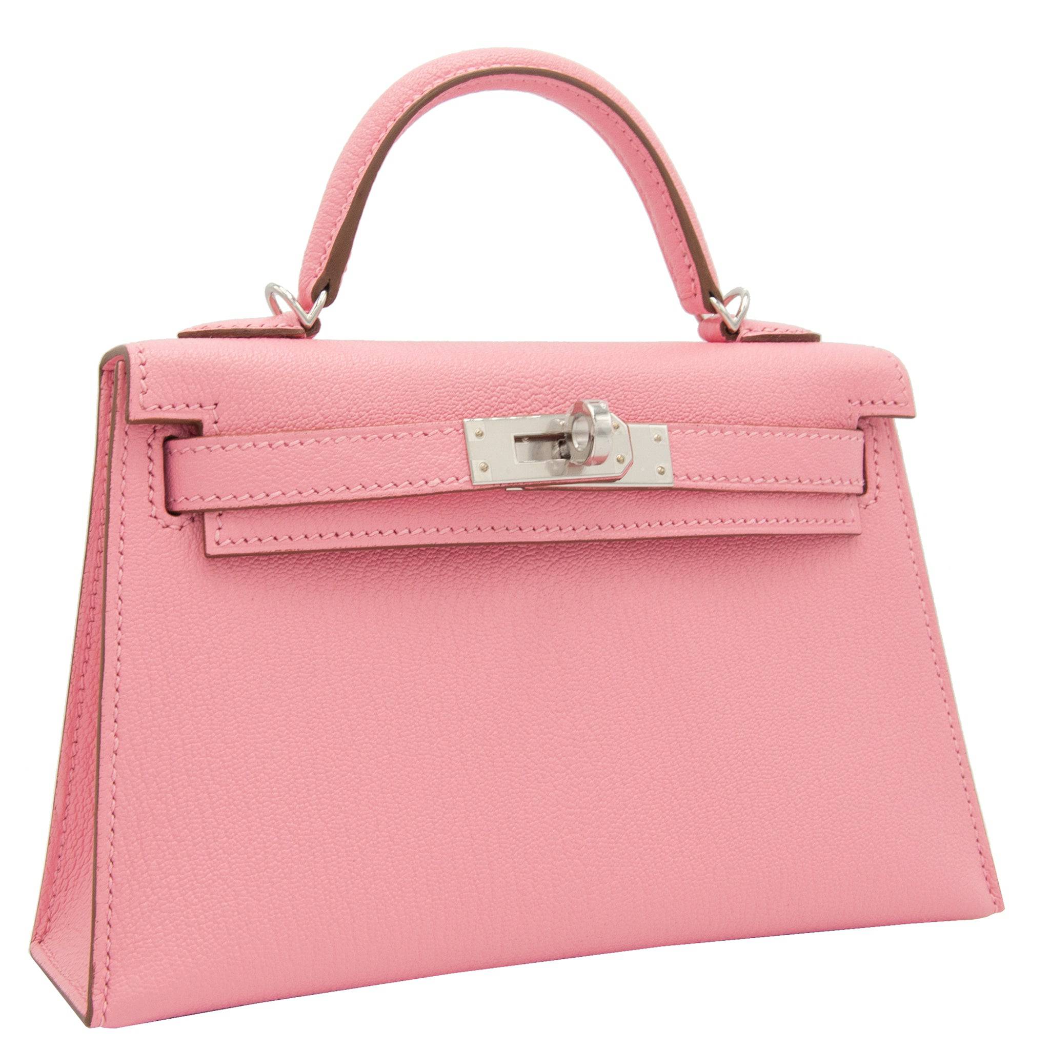 HERMES MINI KELLY II ROSE CONFETTI CHEVRE LEATHER PALLADIUM HARDWARE - On Repeat
