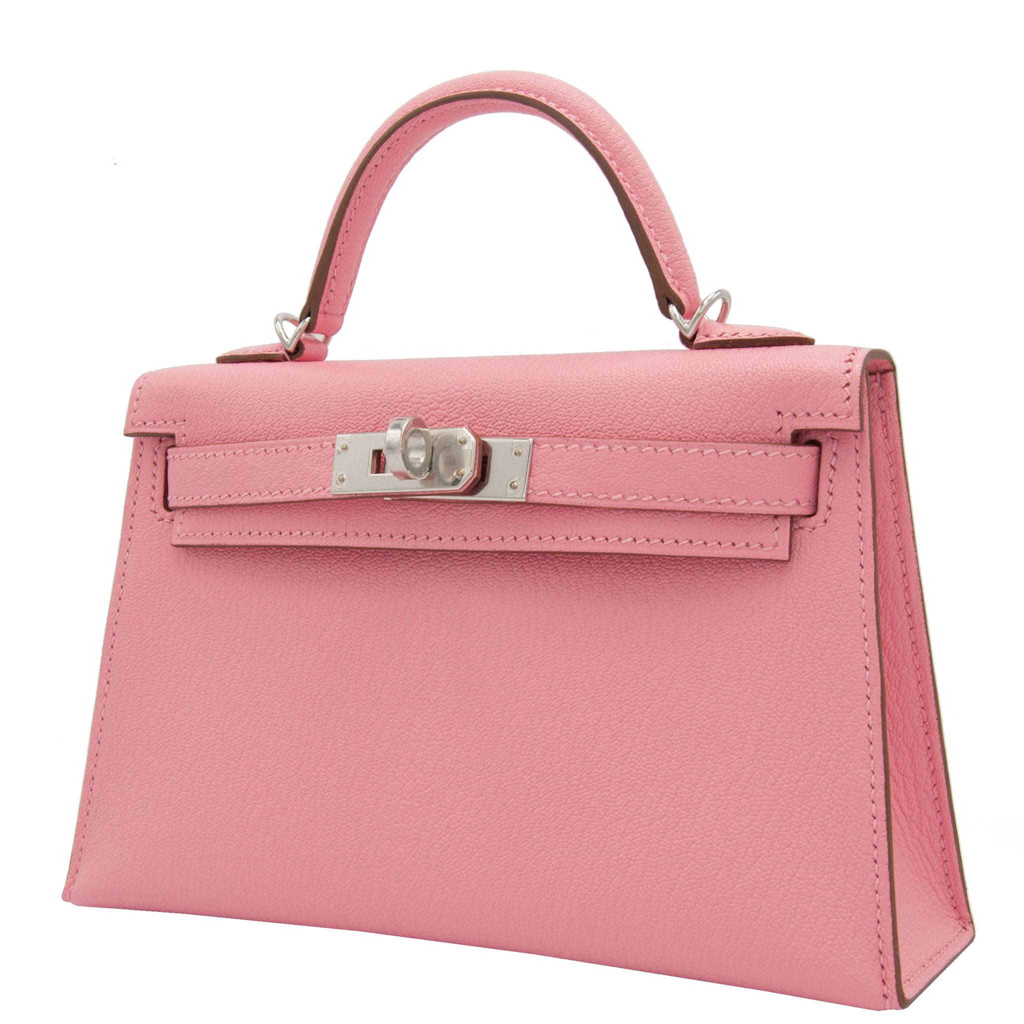 HERMES MINI KELLY II ROSE CONFETTI CHEVRE LEATHER PALLADIUM HARDWARE - On Repeat