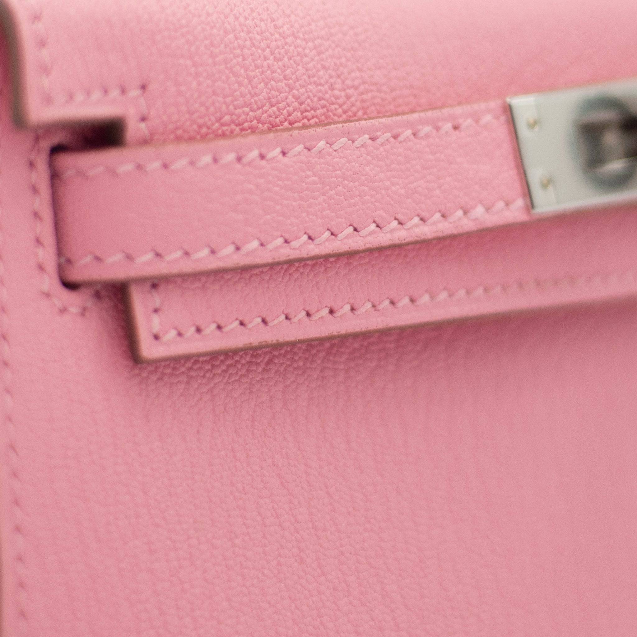 HERMES MINI KELLY II ROSE CONFETTI CHEVRE LEATHER PALLADIUM HARDWARE - On Repeat