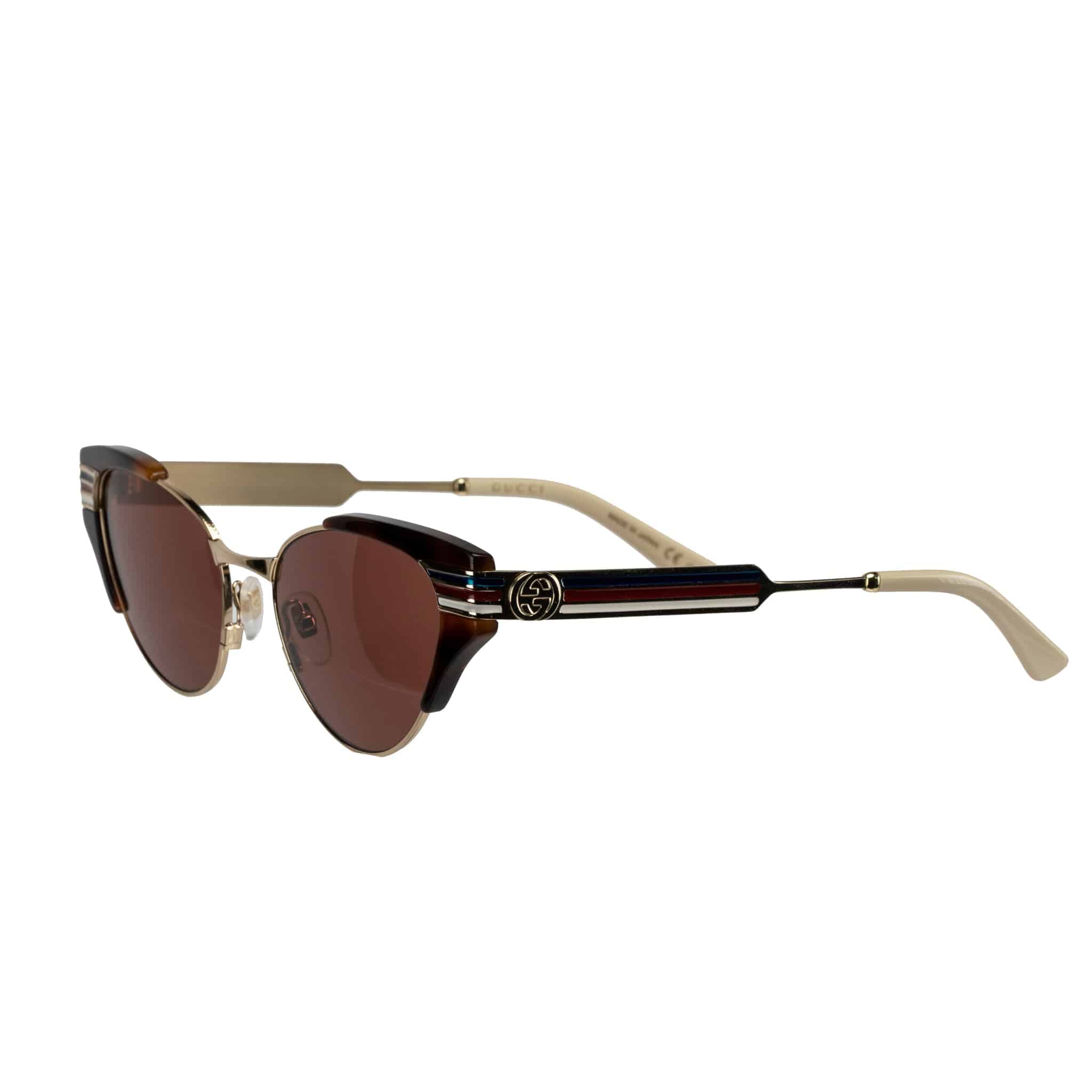 GUCCI CAT EYE SUNGLASSES TORTOISE, CREAM, BLUE & RED - On Repeat