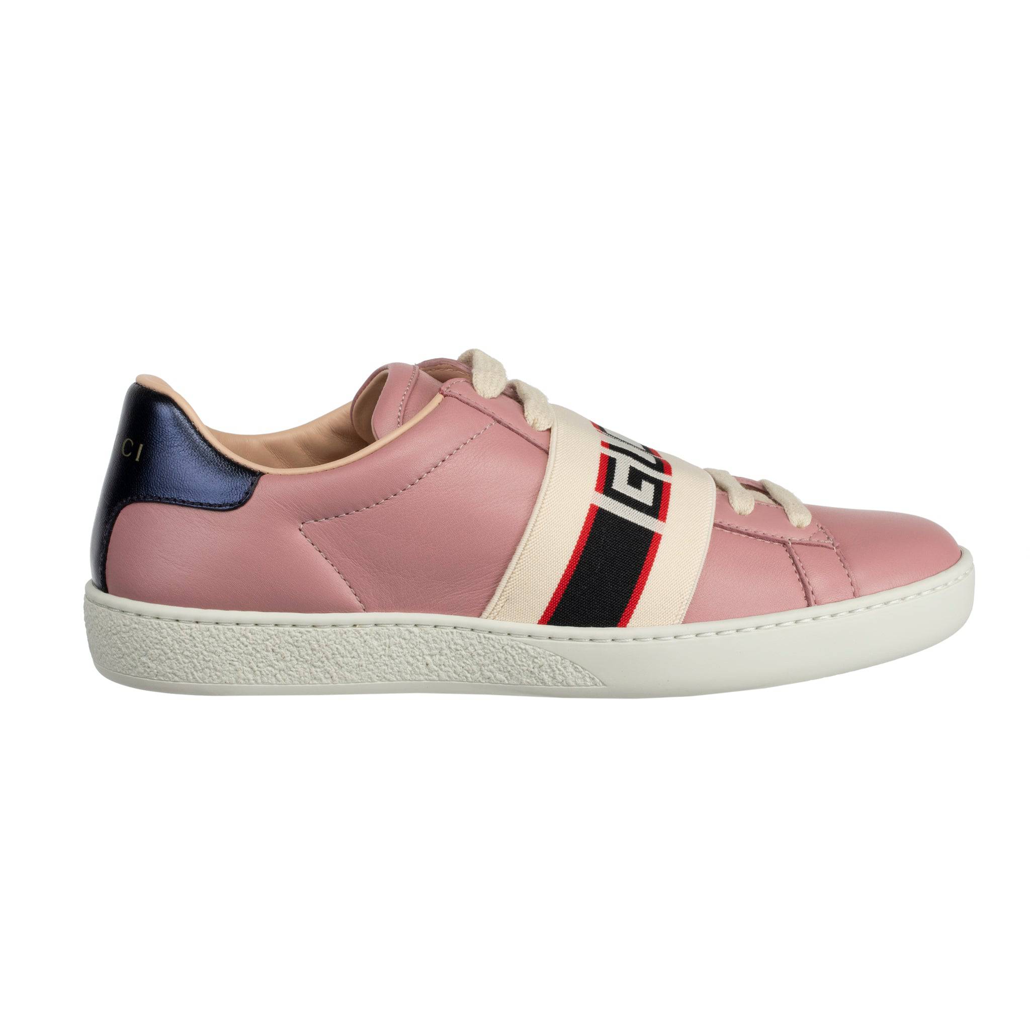 GUCCI ACE SNEAKER DUSTY PINK & METALLIC BLUE 35 IT - On Repeat