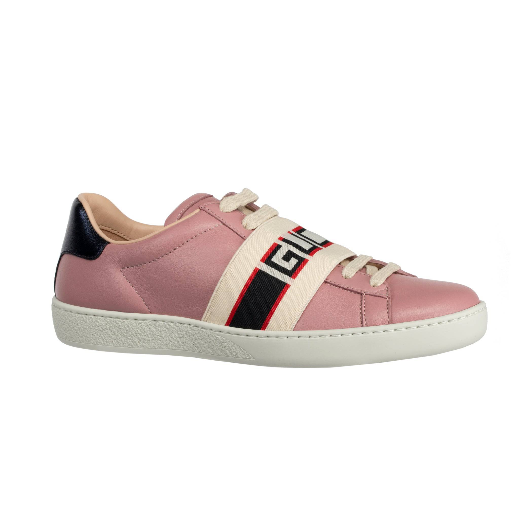 GUCCI ACE SNEAKER DUSTY PINK & METALLIC BLUE 35 IT - On Repeat