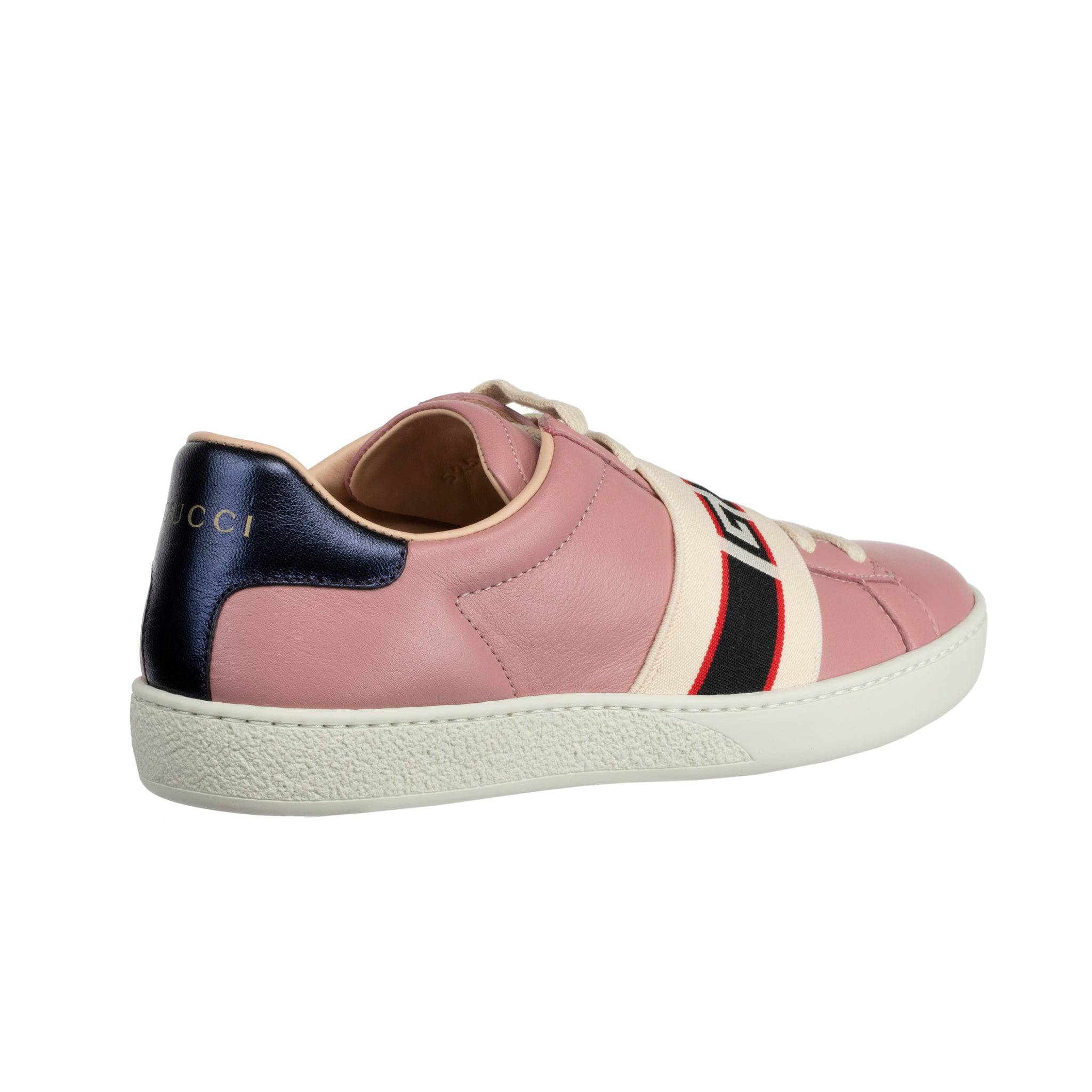 GUCCI ACE SNEAKER DUSTY PINK & METALLIC BLUE 35 IT - On Repeat