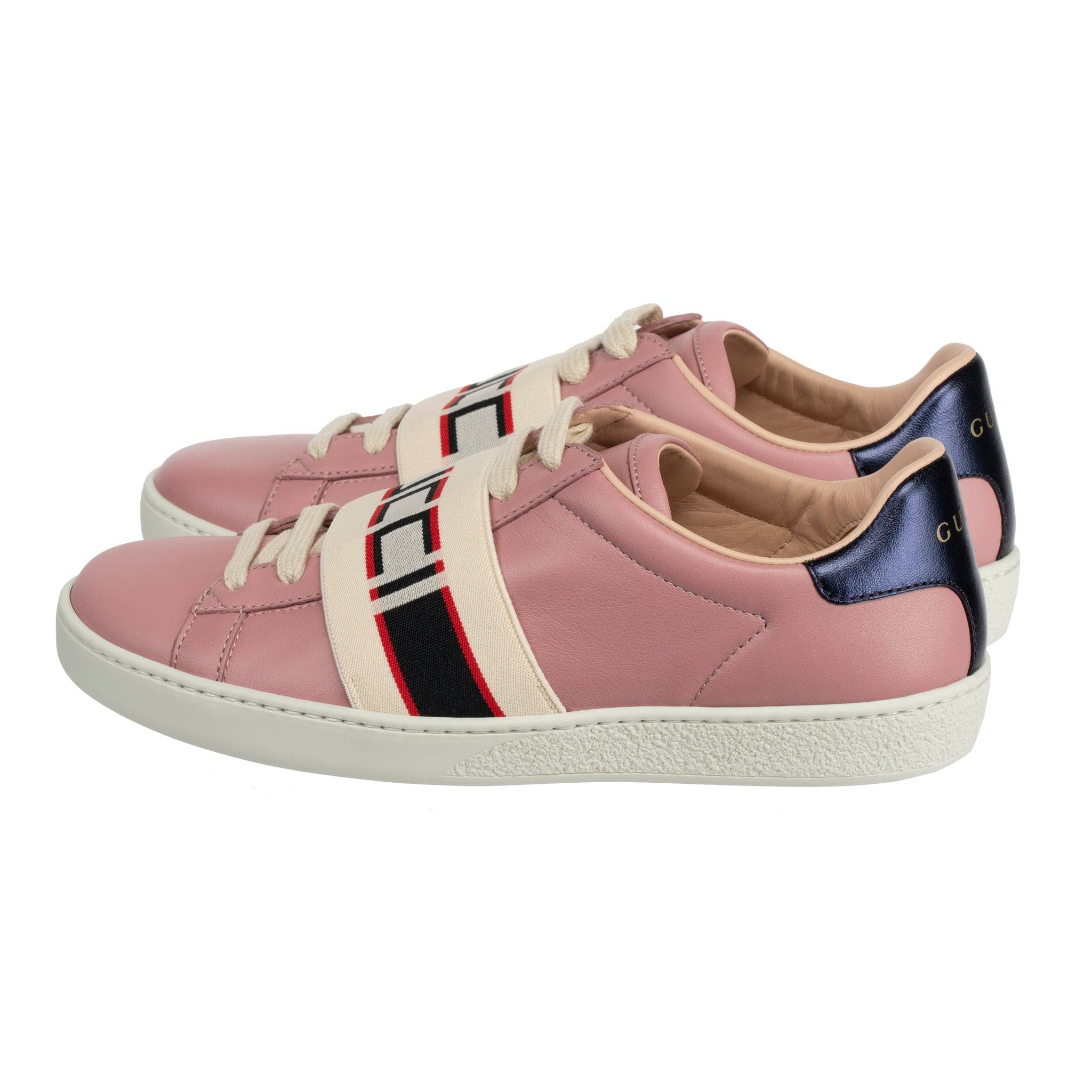 GUCCI ACE SNEAKER DUSTY PINK & METALLIC BLUE 35 IT - On Repeat