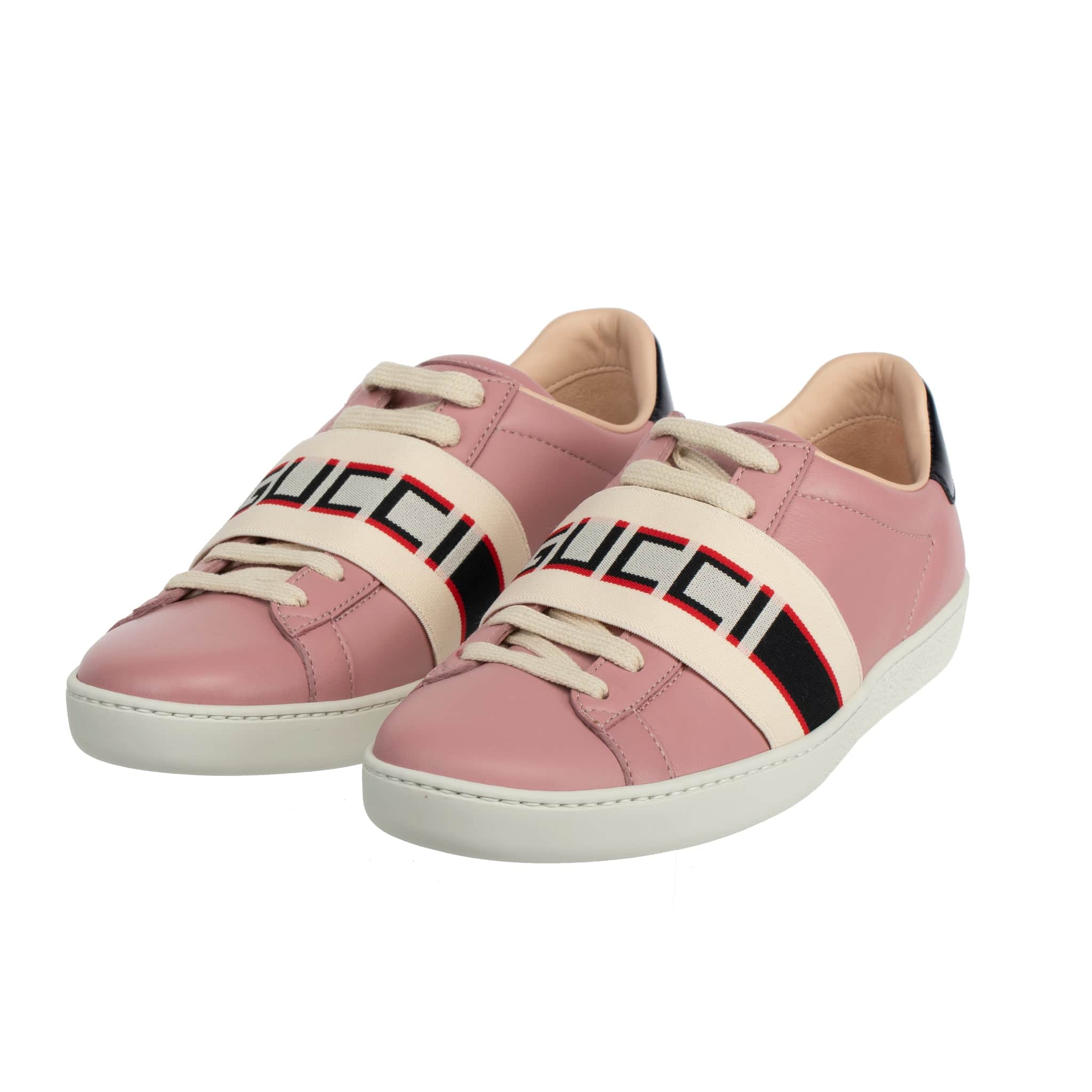 GUCCI ACE SNEAKER DUSTY PINK & METALLIC BLUE 35 IT - On Repeat