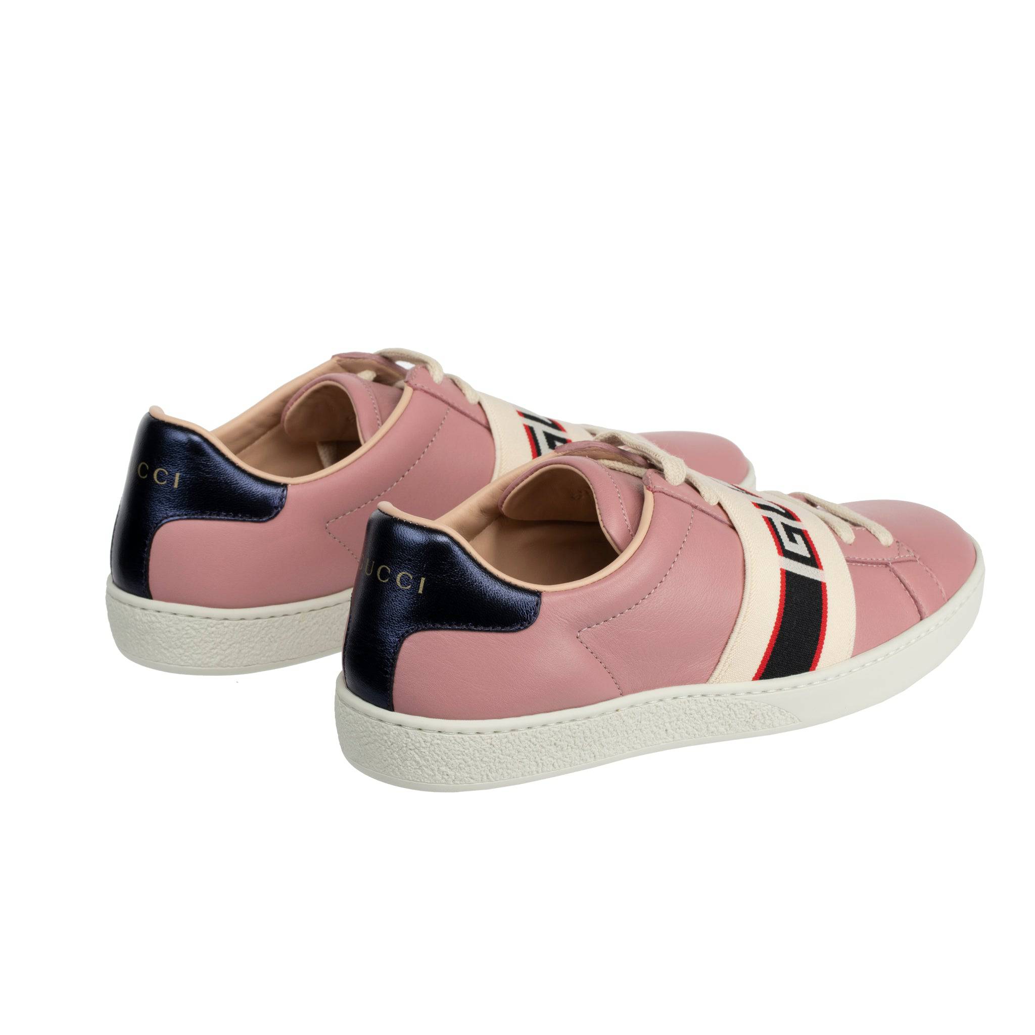 GUCCI ACE SNEAKER DUSTY PINK & METALLIC BLUE 35 IT - On Repeat