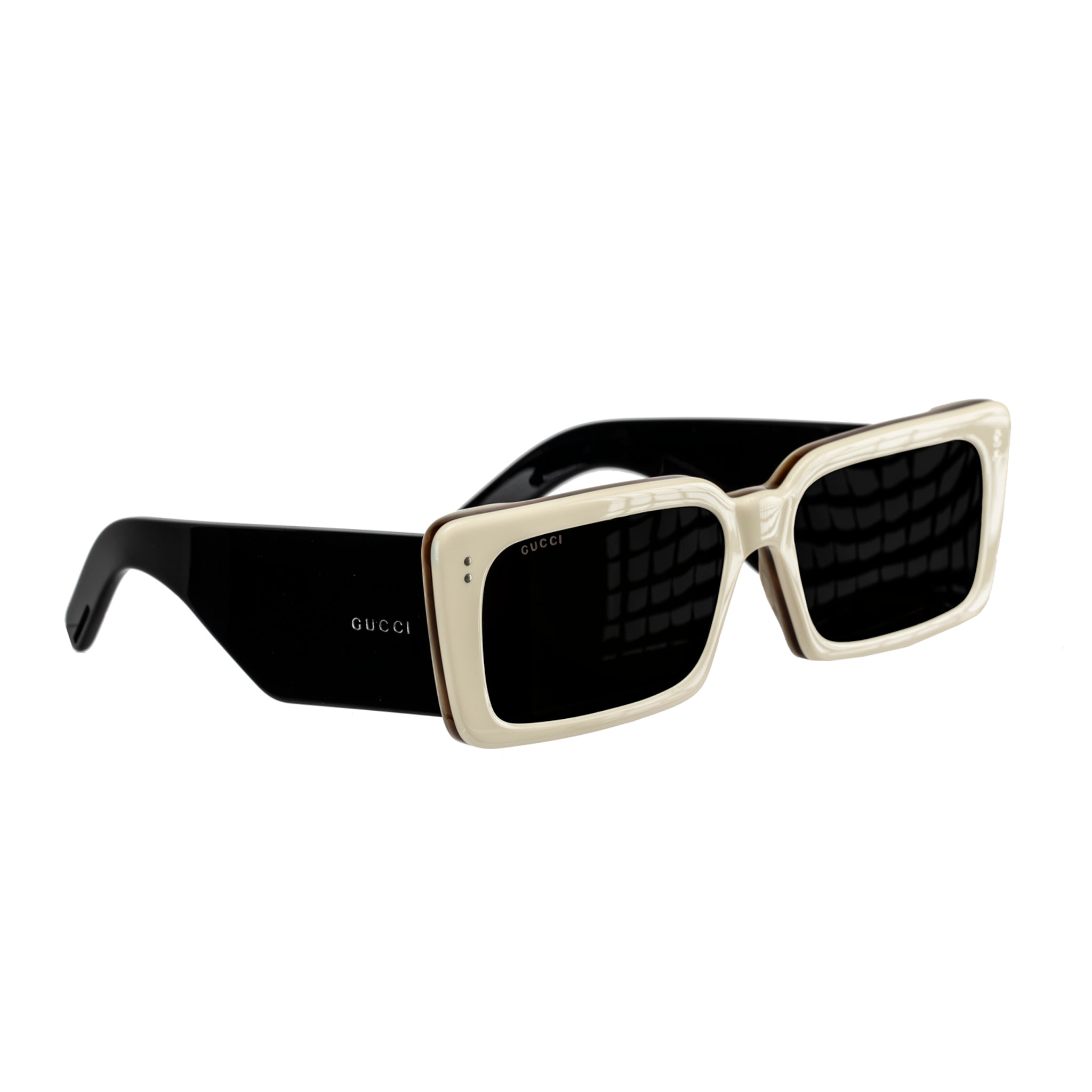 GUCCI SUNGLASSES CREAM & BLACK - On Repeat